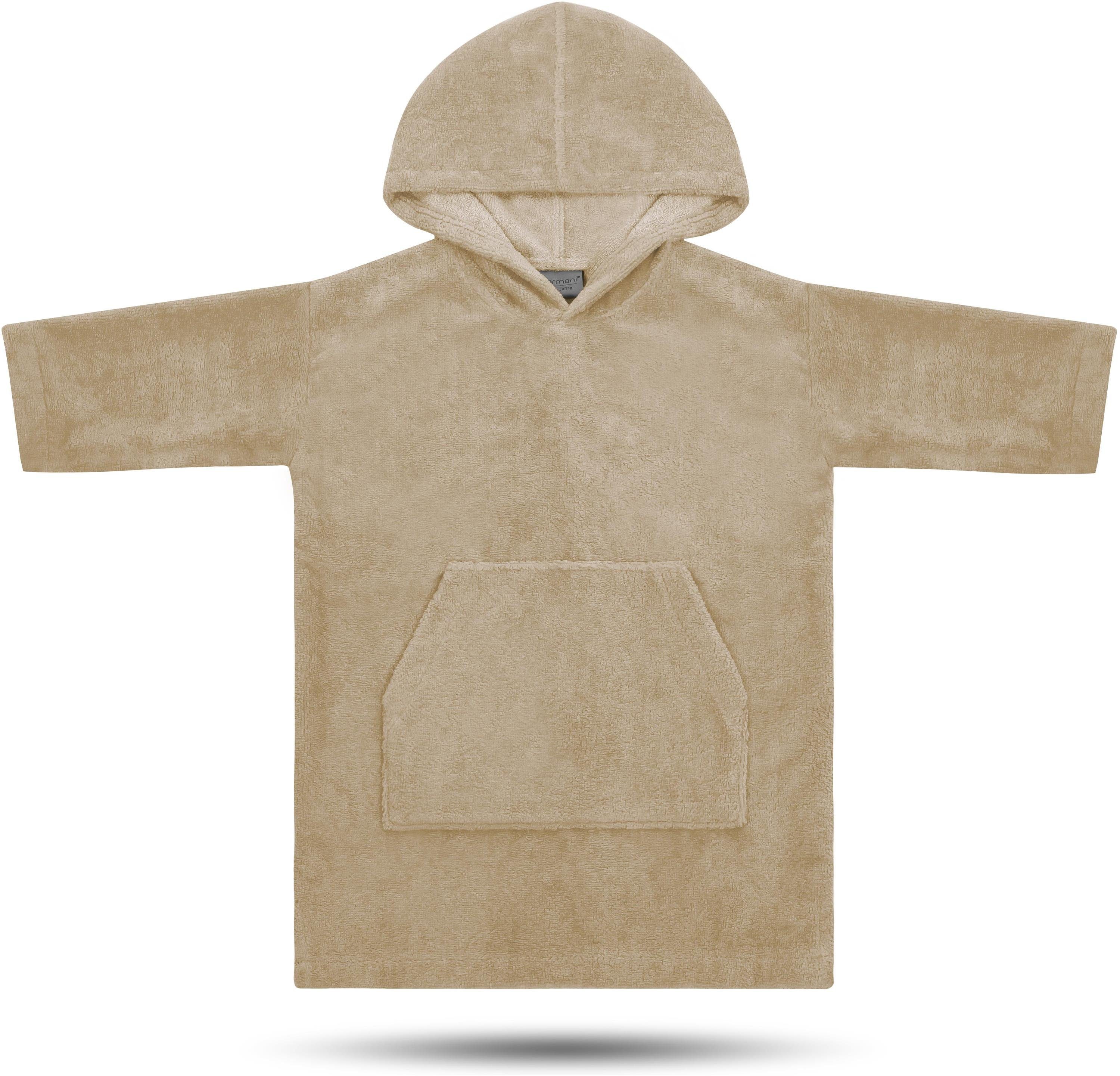 normani Badeponcho Kinder langarm Poncho 6-9 Jahre Pichilemu, Baumwolle, Kapuze, Schlupf, Kinderponcho mit trocknender Baumwoll-Innenseite
