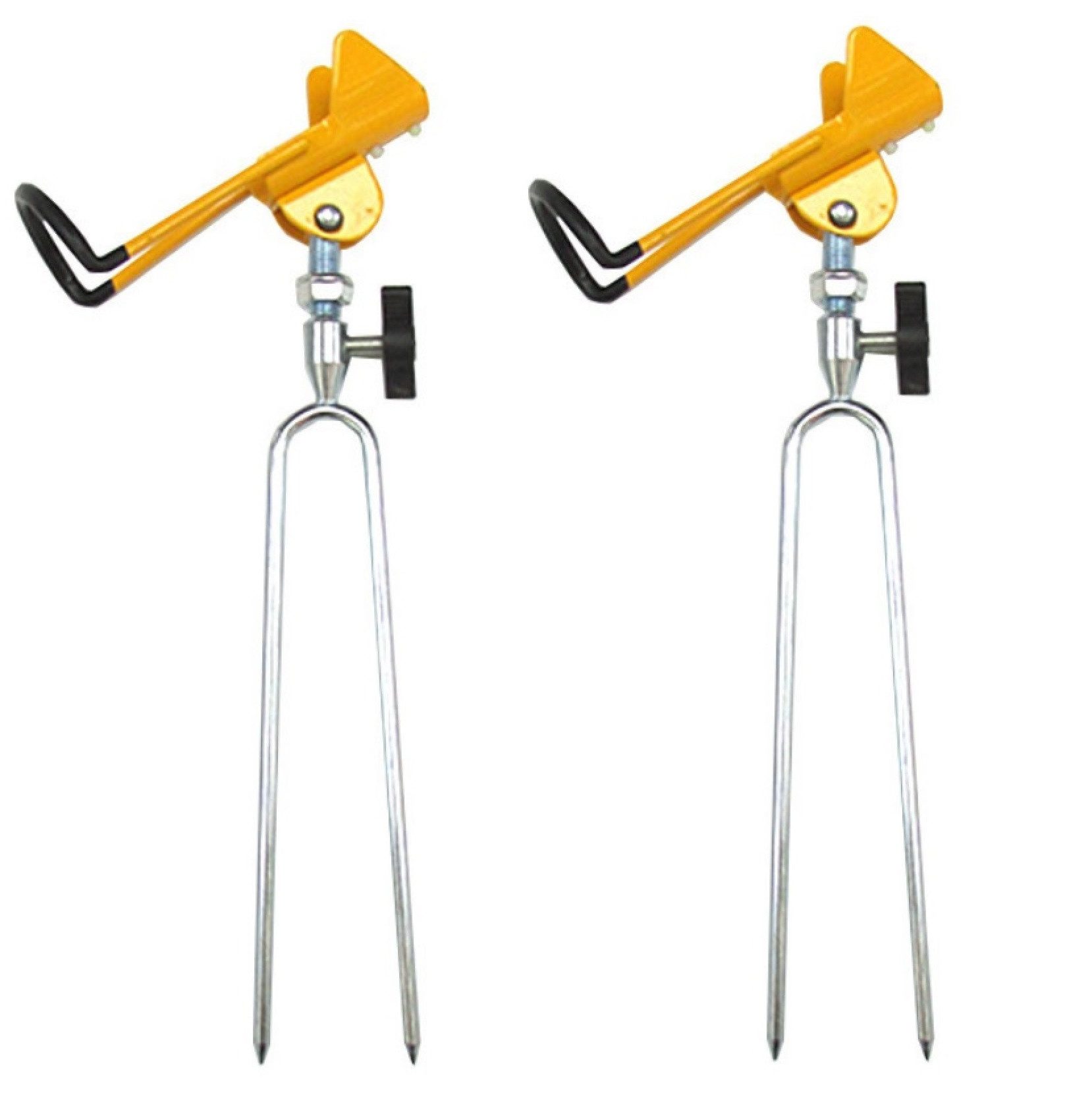 Angelkescher 2er Set - Angelrutenhalter Boden, Edelstahl Rutenhalter [360° Verstel