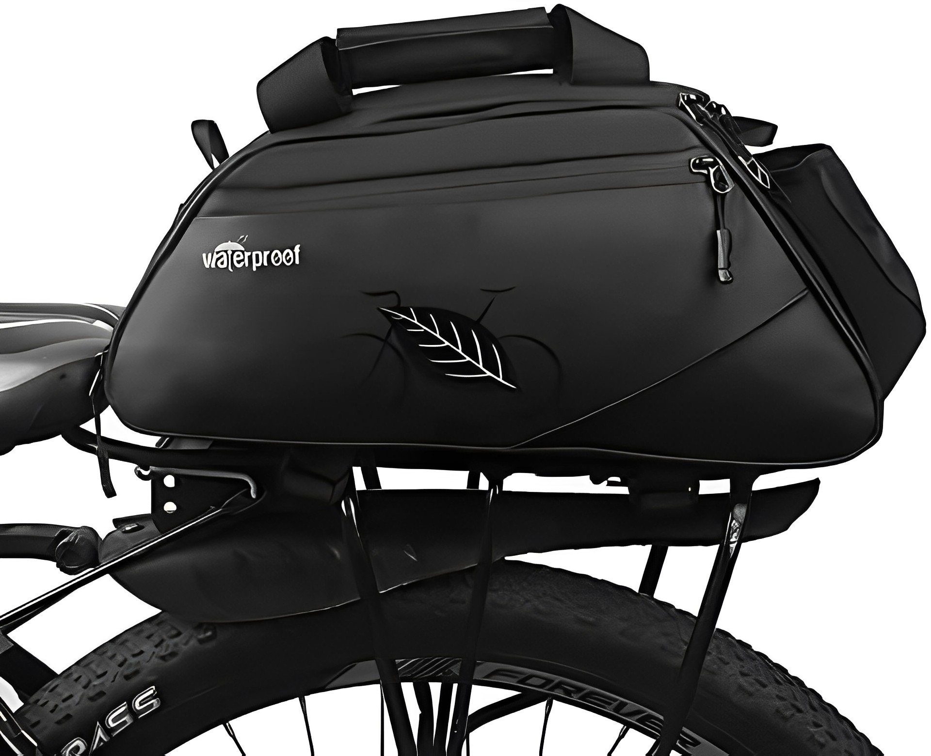 RAIKOU Fahrradtasche Gepäckträgertasche Fahrrad Doppelpacktasche  Umhängetasche, erweiterbar wasserdicht für Mountainbike zum Radfahrren  schwarz