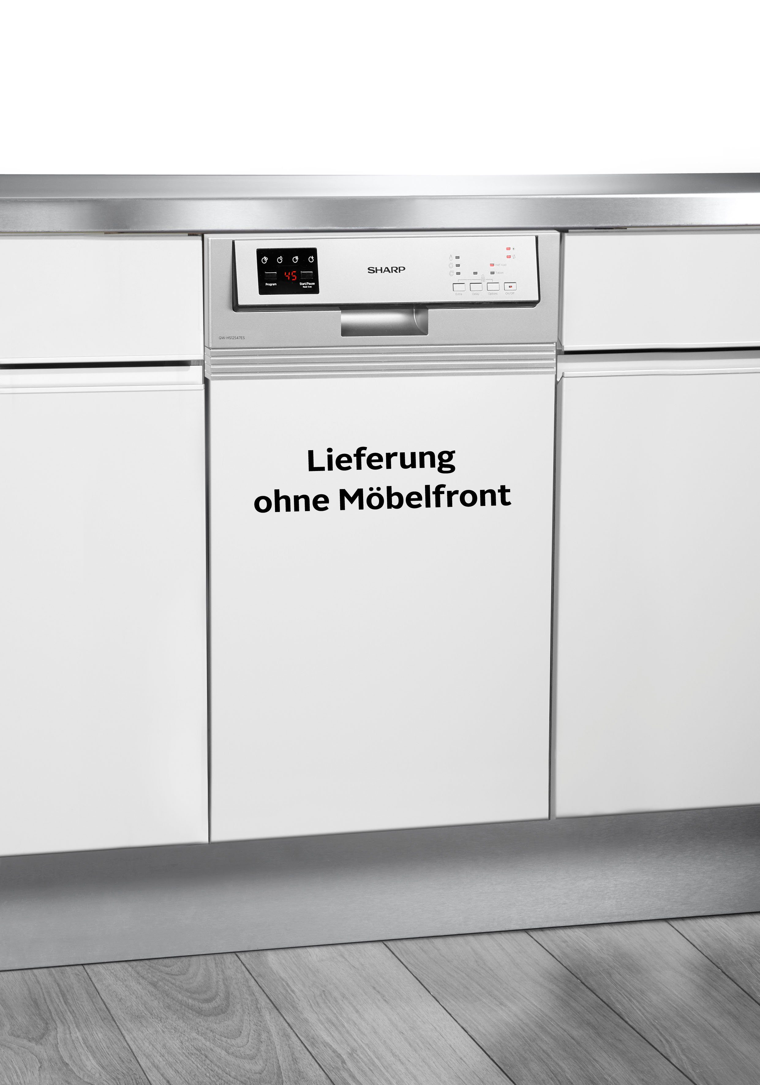 Sharp teilintegrierbarer Geschirrspüler QW-HS12S47ES-DE, 11 Maßgedecke