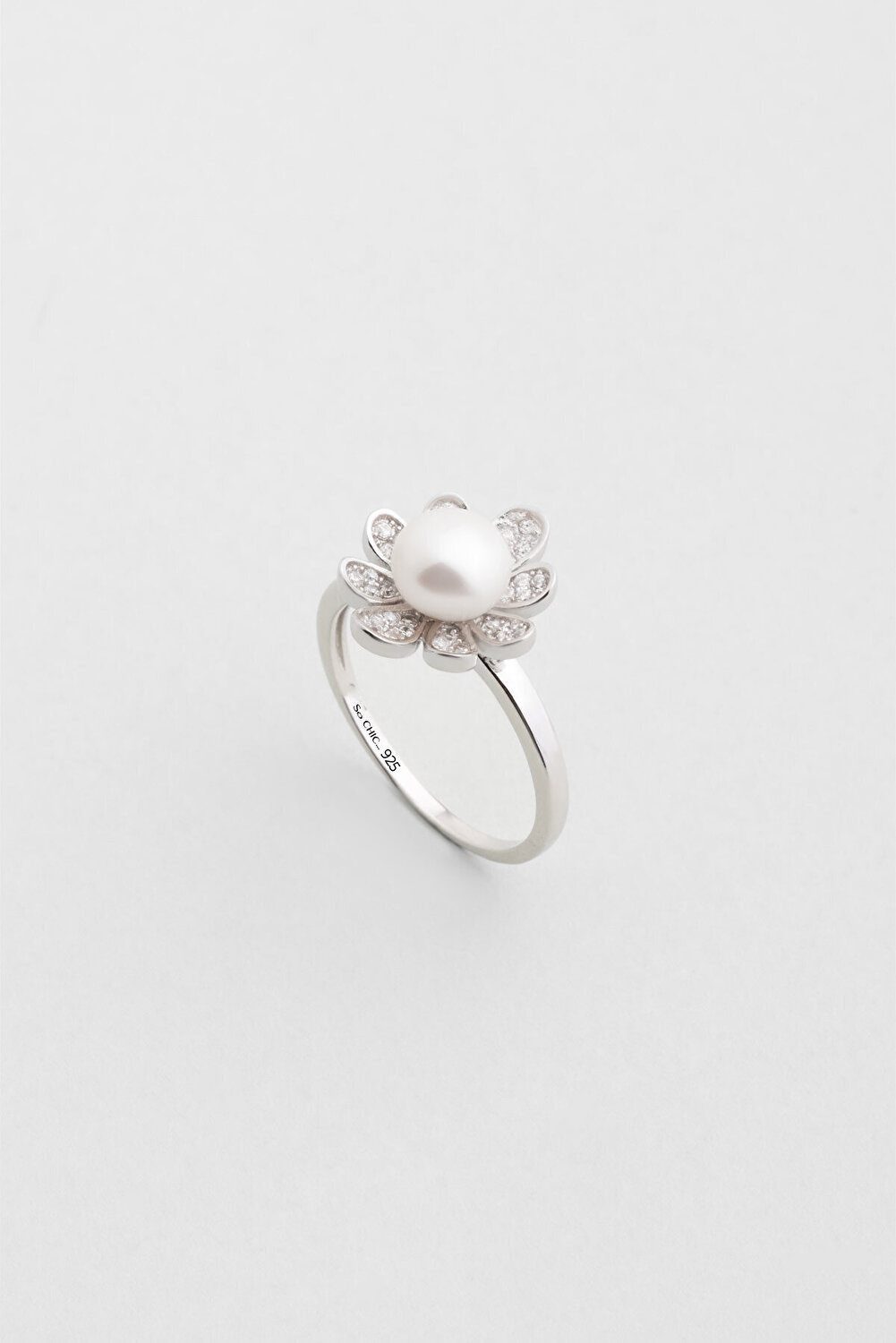 So CHIC... Silberring Perblüte 18K Silberring