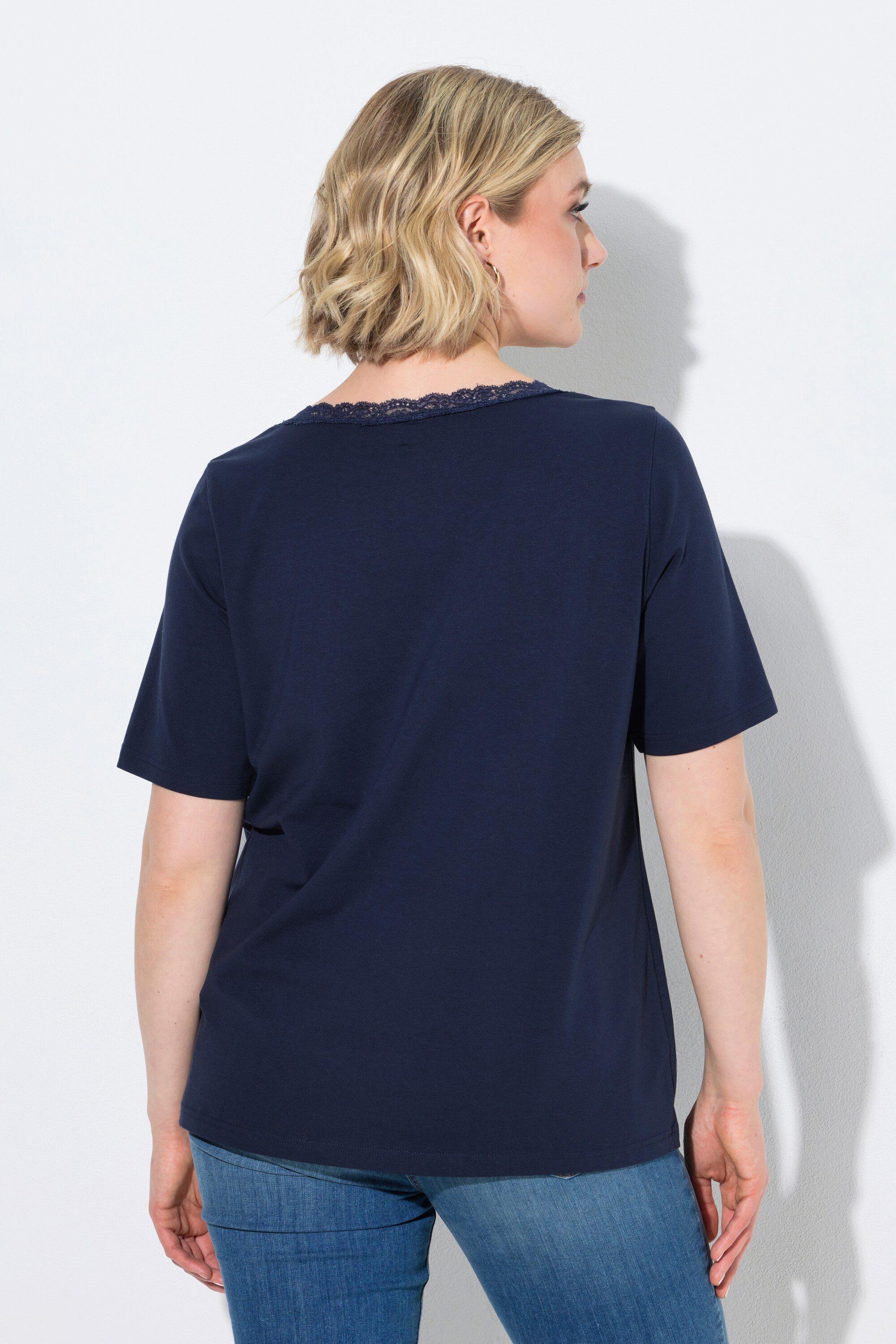 Ulla Popken T-Shirt T-Shirt Spitze Classic V-Ausschnitt Halbarm – Bild 3 von 4