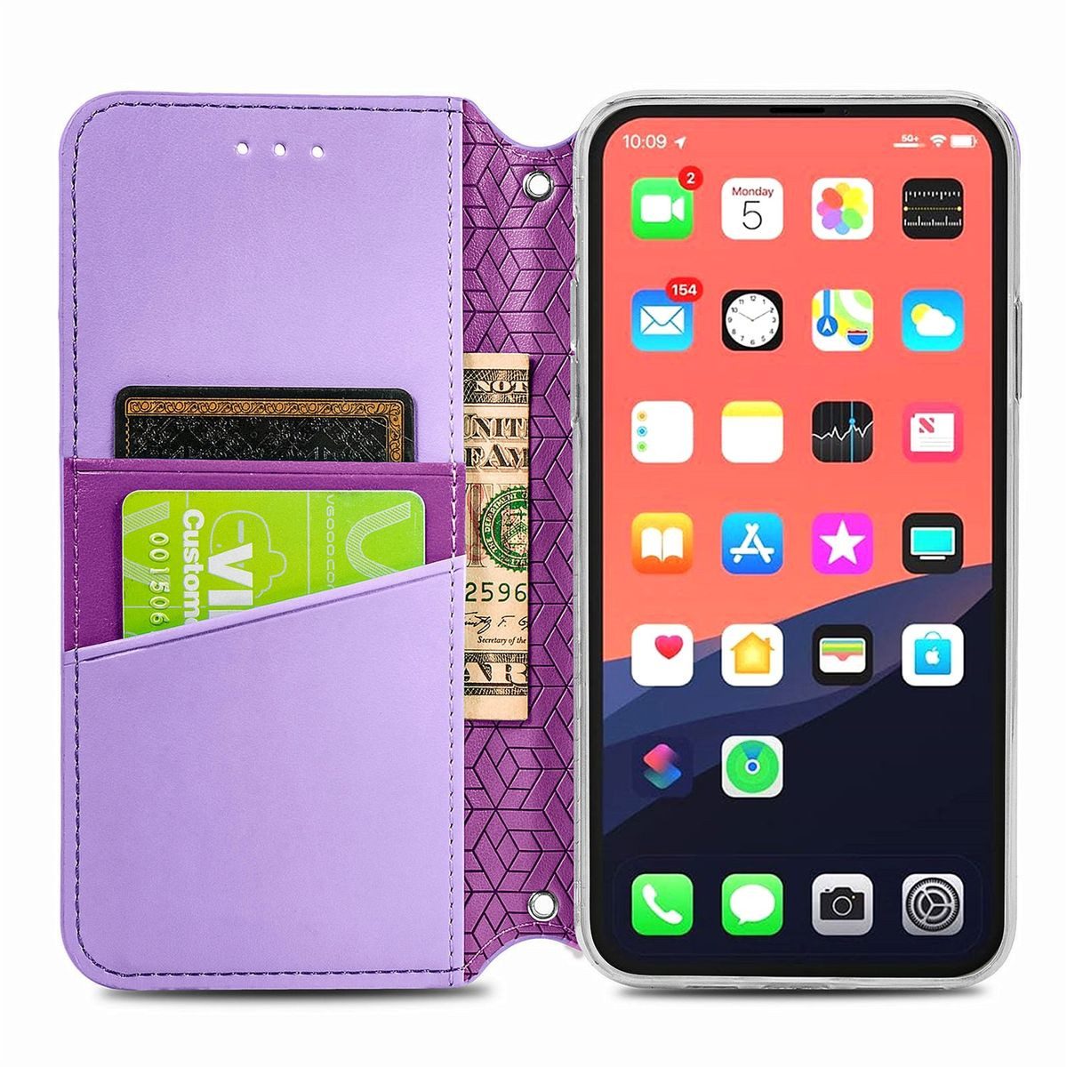 König Design Handyhülle Apple iPhone 13 mini, Schutzhülle Schutztasche Case Cover Etuis Wallet Klapptasche Bookstyle