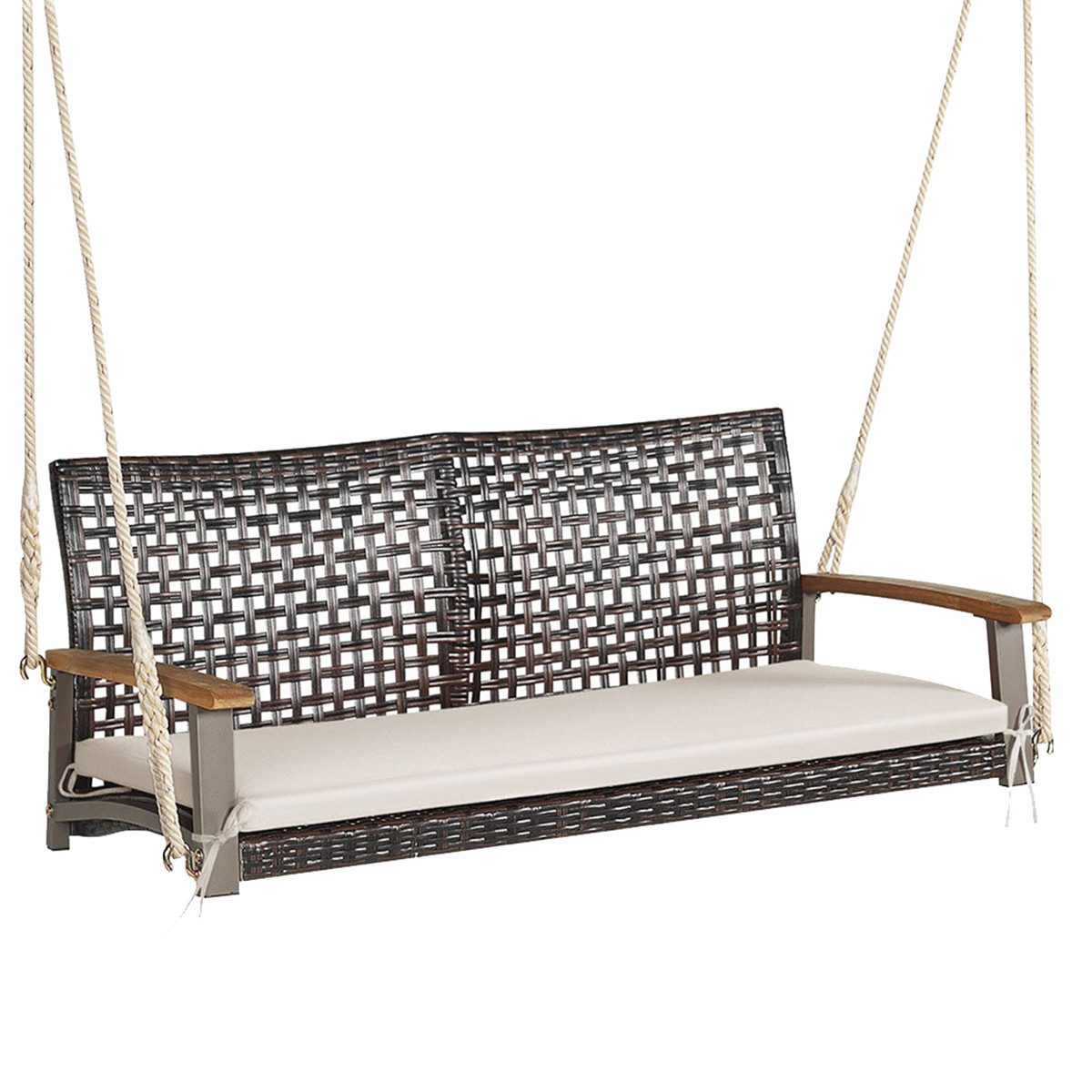 COSTWAY Hollywoodschaukel, 2-Sitzer, Schaukelbank Rattan mit günstig online kaufen