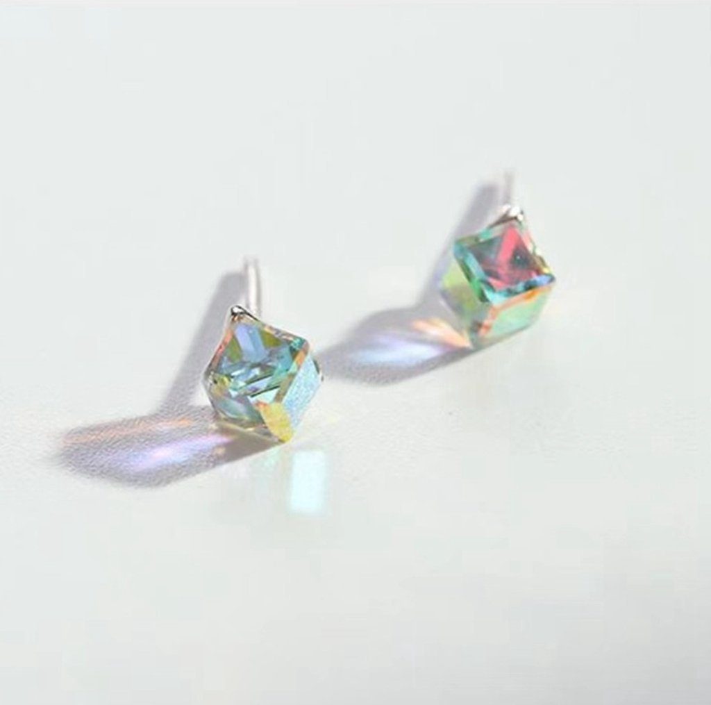 WaKuKa Mädchen Ohrring-Set Kristallohrringe für (1-tlg) als Würfelförmige Neujahrsgeschenk