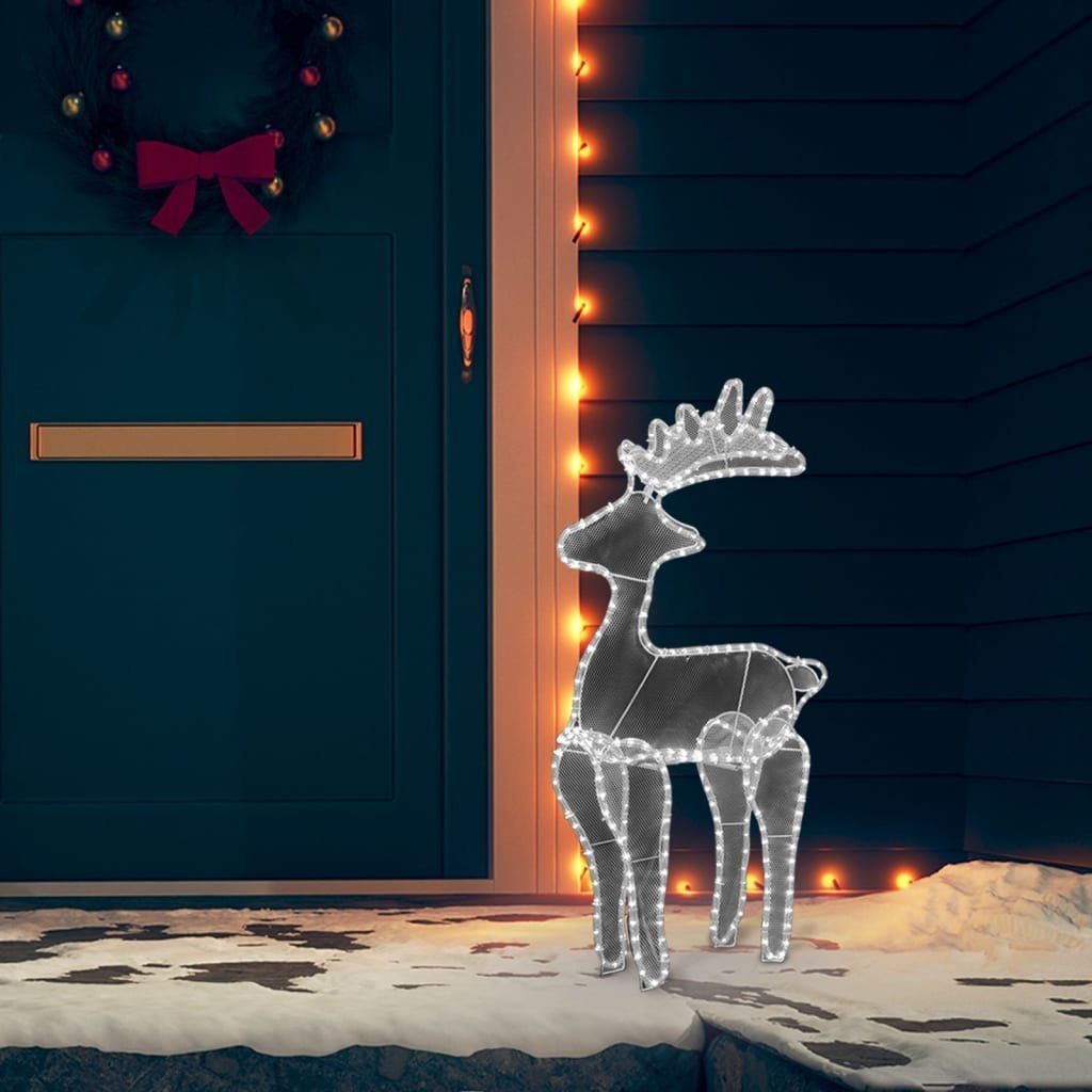 vidaXL LED Dekofigur Rentier Weihnachtsdekoration mit Mesh 306 LEDs 60x24x89 cm