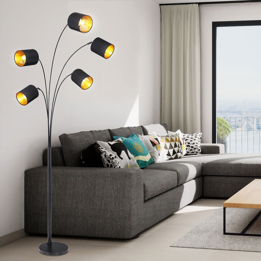 etc-shop LED Stehlampe, Leuchtmittel inklusive, Lampe Steh Textil Decken Fluter Stand Zimmer Leuchte Warmweiß, beweglich Ess