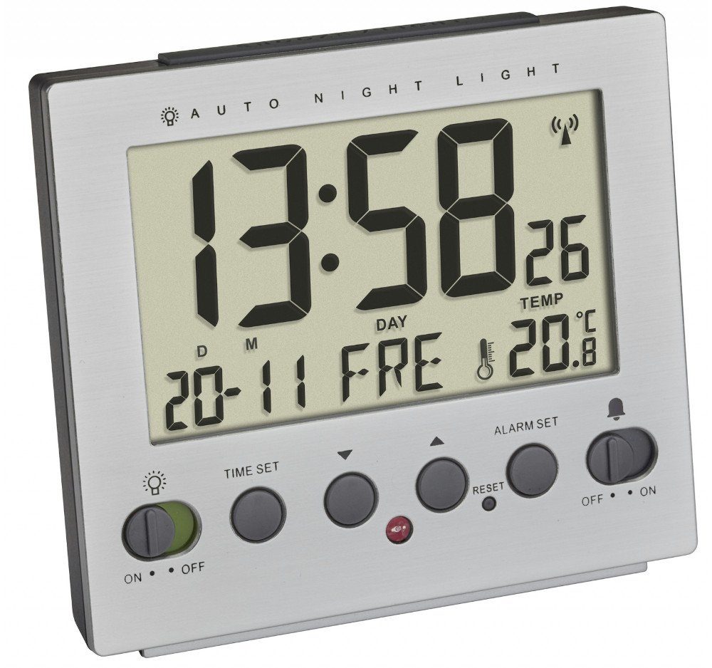 Funkwecker digital TFA 60.2561.55 mit Nachtbeleuchtung über Lichtsensor