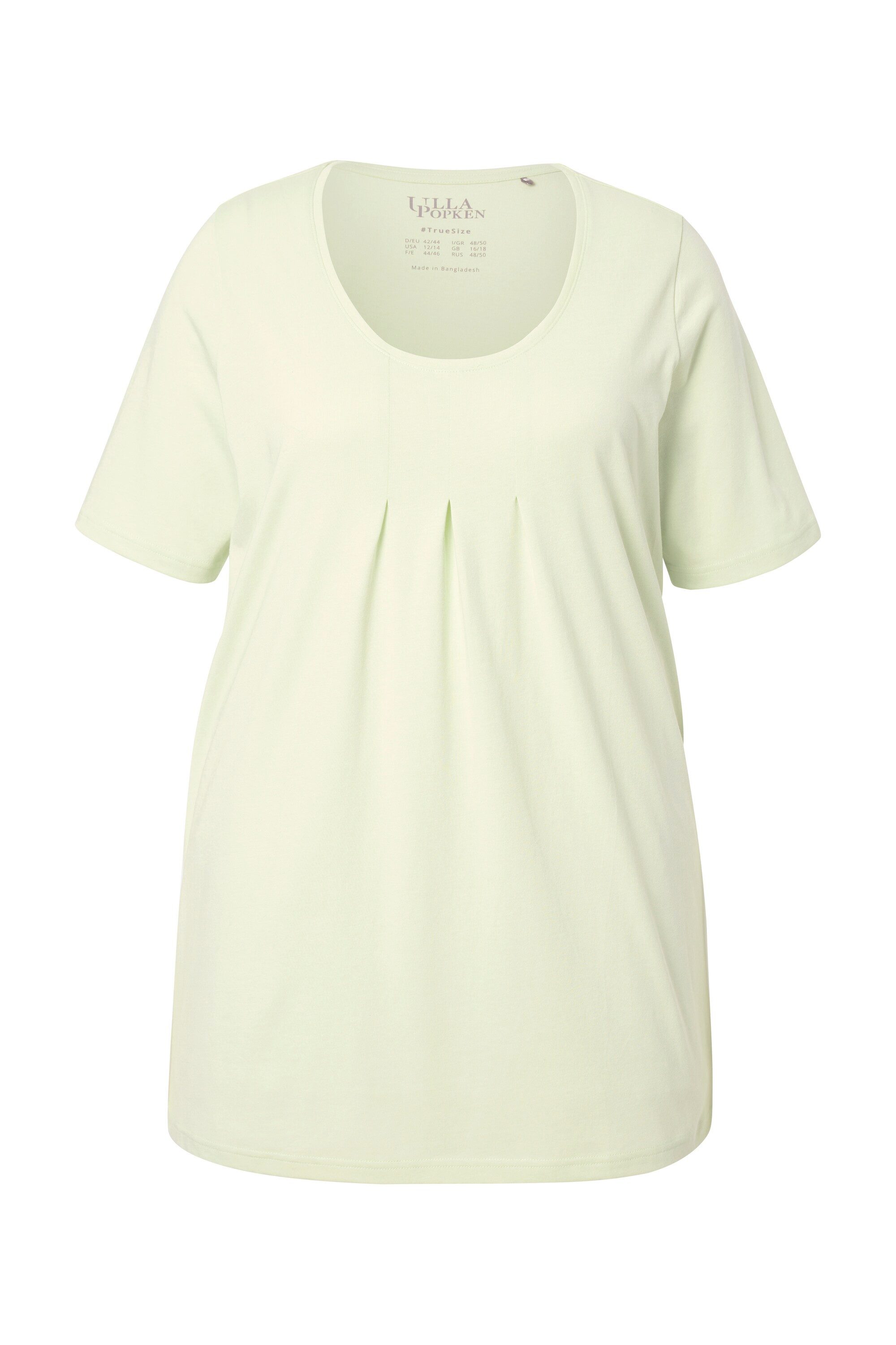 Ulla Popken T-Shirt T-Shirt Zierfalten A-Linie Rundhals Halbarm Modal günstig online kaufen