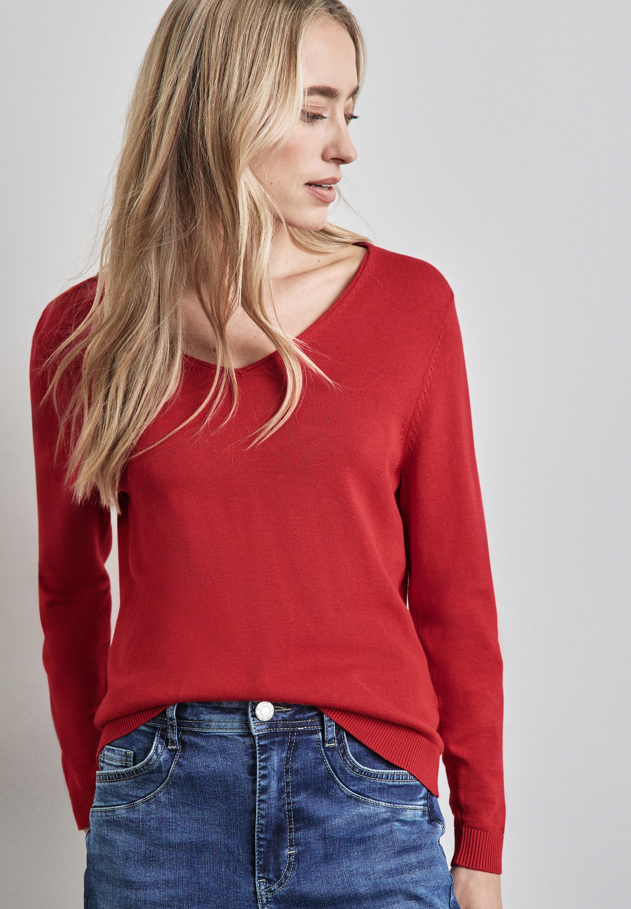 STREET ONE Strickpullover mit V-Ausschnitt