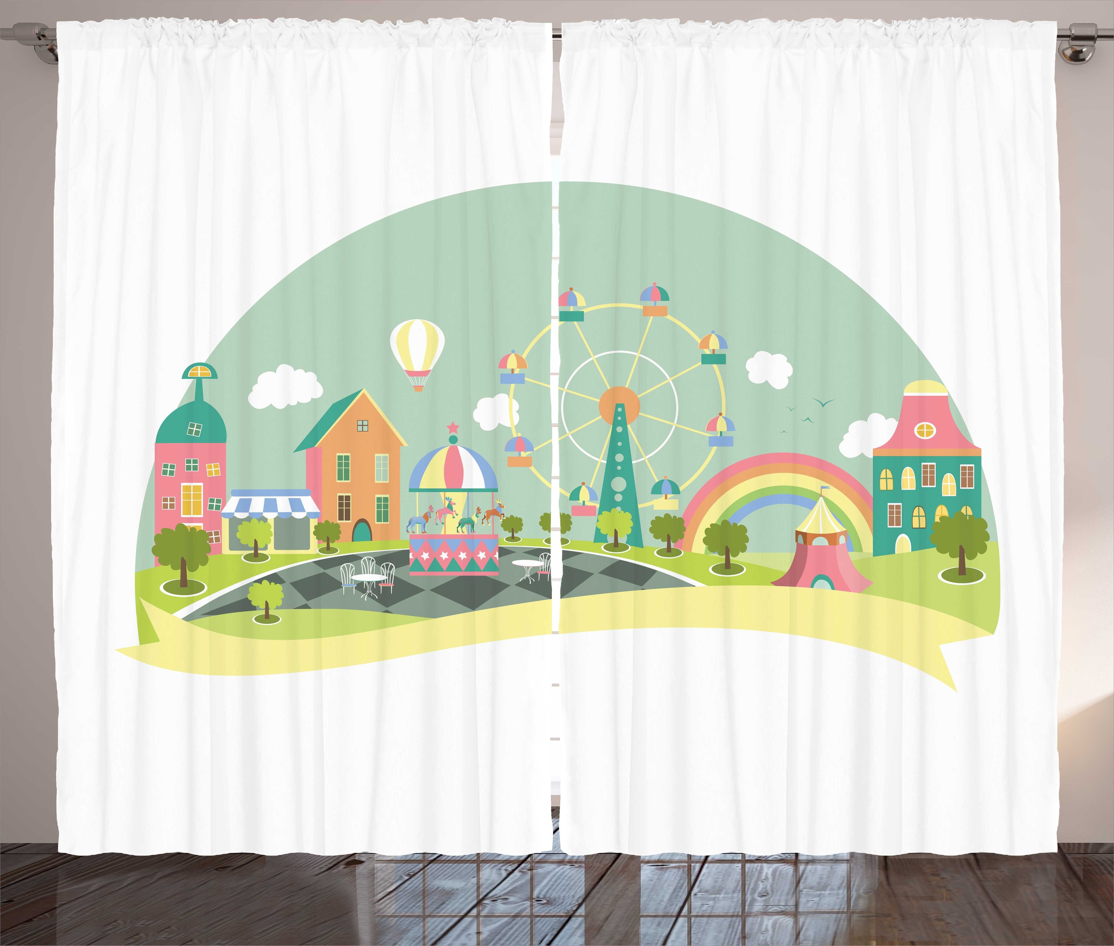 Kinder Schlafzimmer Vorhang Kräuselband Haken, und mit Gardine Vergnügungspark Schlaufen Cartoon Abakuhaus,