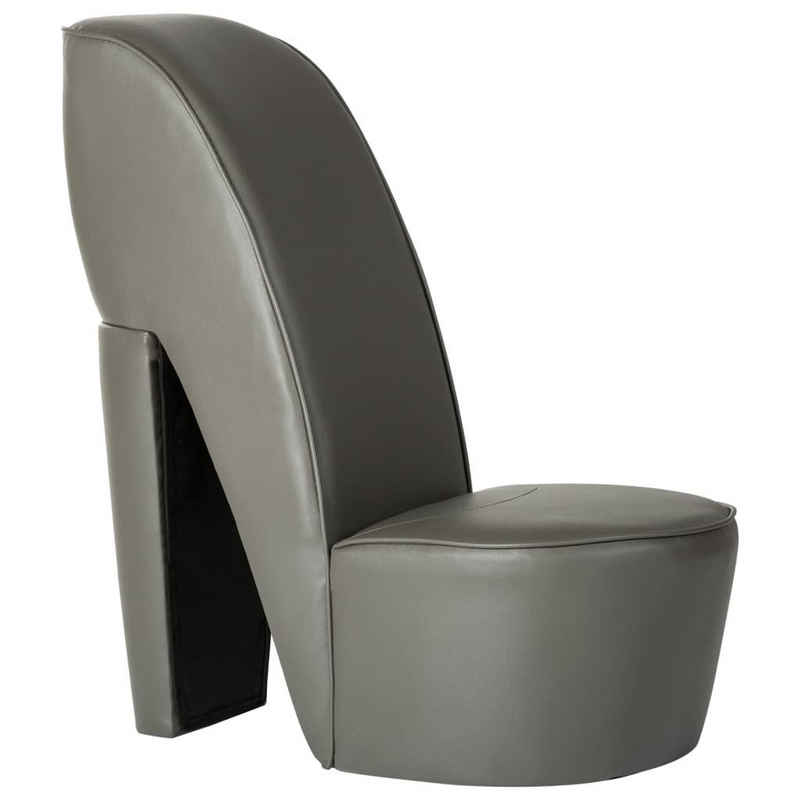 vidaXL Sessel Stuhl in Stöckelschuh-Form Grau Kunstleder (1-St)
