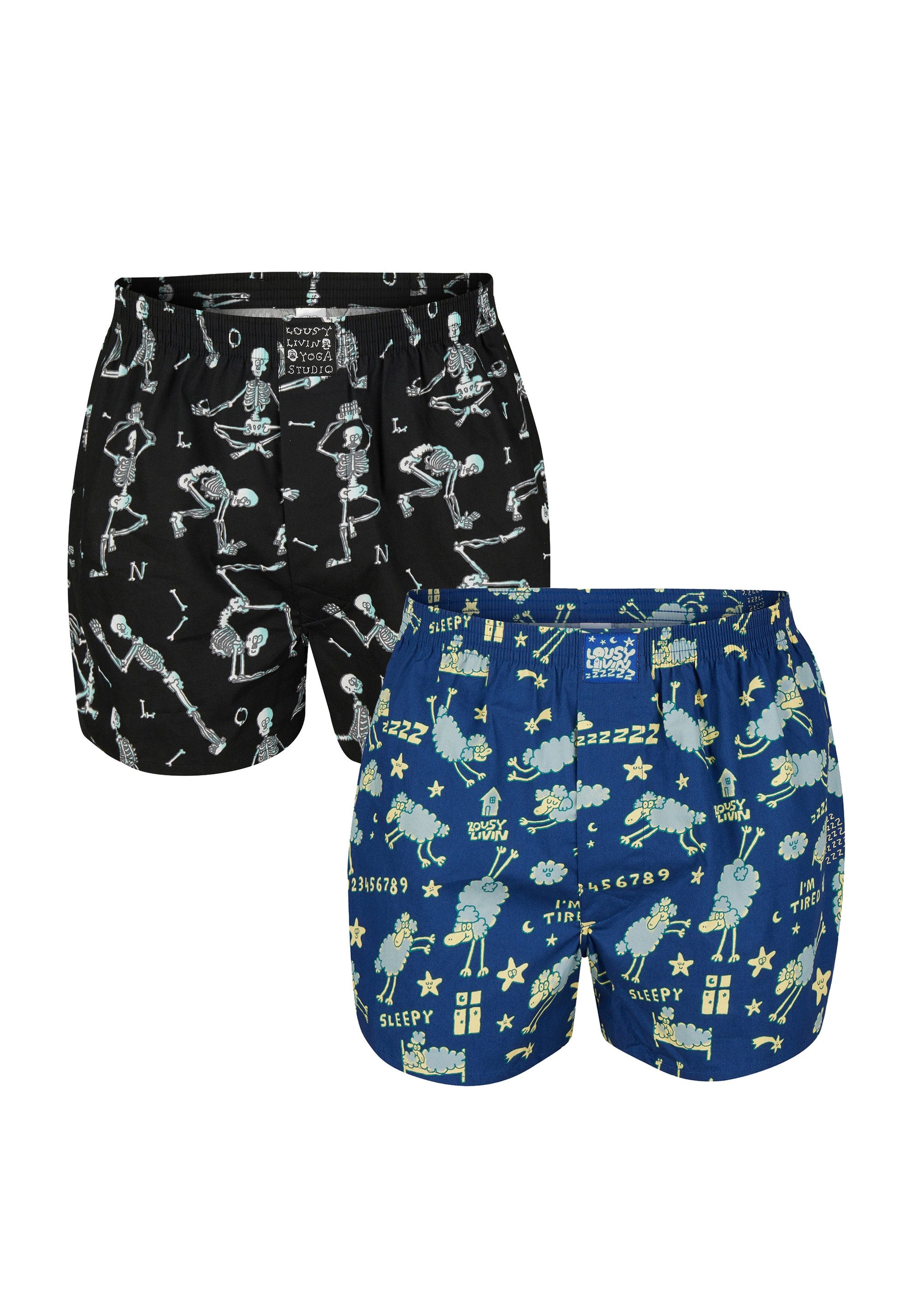 Lousy Livin Boxershorts 2Pack Boxershorts Sheep & Yoga mit lockerem Schnitt