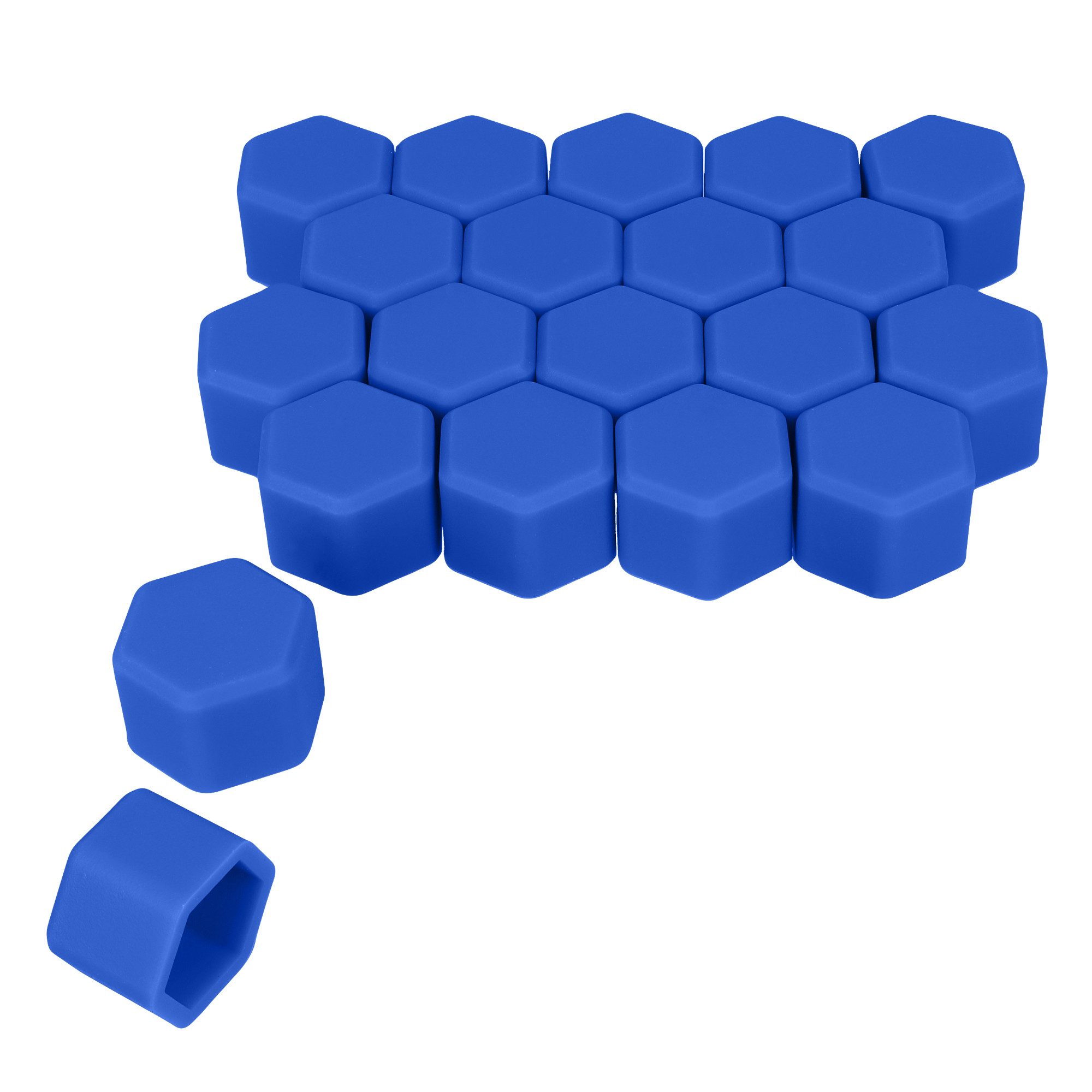 kwmobile Muttern 20x Abdeckung für 19 mm Radmuttern Auto Rad Schraube, (1-St), Radschrauben Cover - Mutter Kappen in Dunkelblau