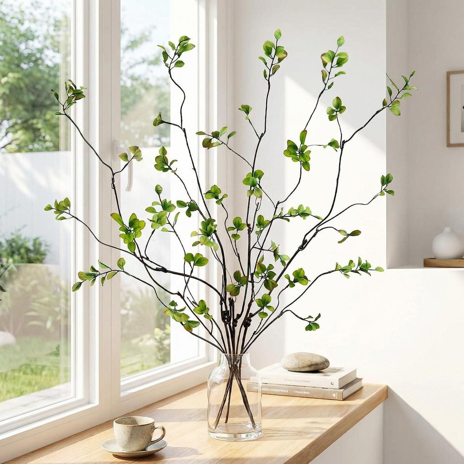 Kunstzweig Künstliche Zweige 5er Set Grün 95cm, LuxusKollektion, Höhe 95 cm