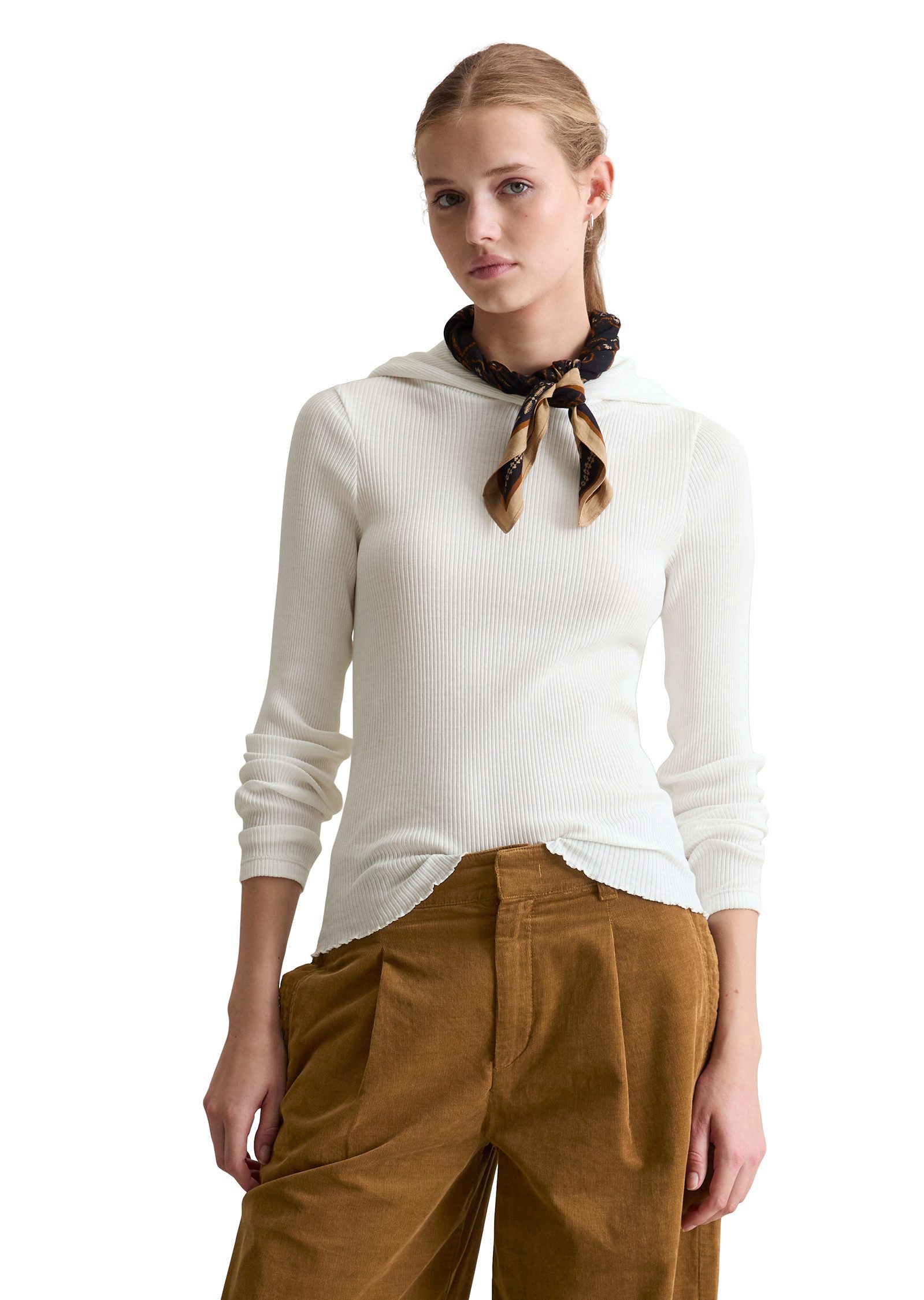 Marc O'Polo DENIM Langarmshirt aus softem Rippjersey günstig online kaufen