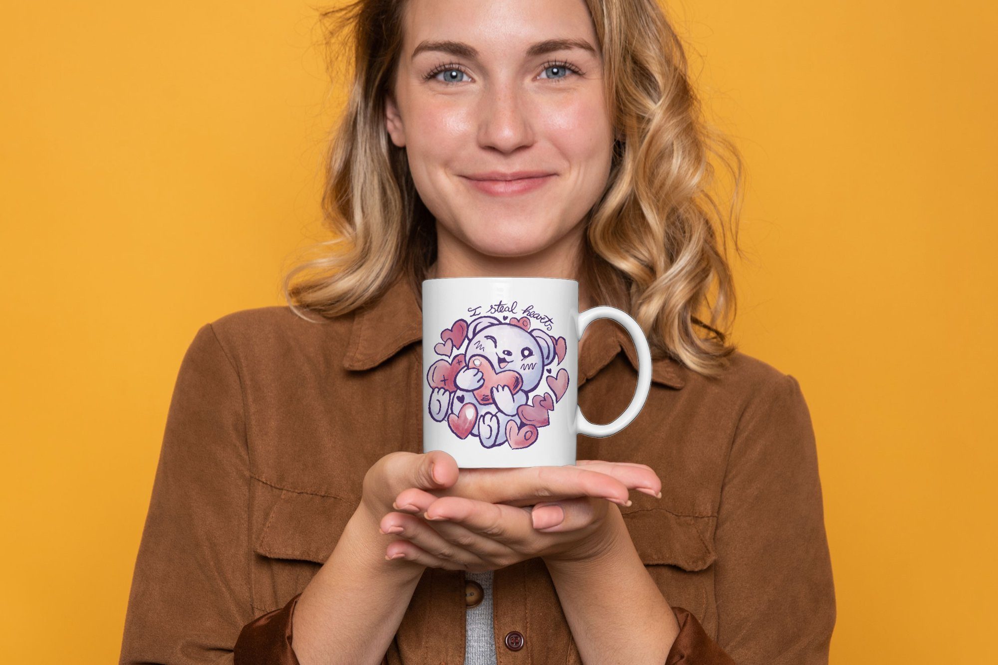 WS-Trend Tasse Bärchen Herzen mit Henkel, mit Motiv Teetasse ml Tasse 330 Kaffeetasse Keramik