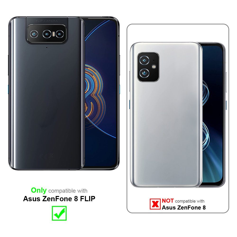 Cadorabo Handyhülle für Asus ZenFone 8 FLIP Hülle Asus ZenFone 8 FLIP, Hülle Schutzhülle Blumen Flower mit Standfunktion Kartenfach Magnet
