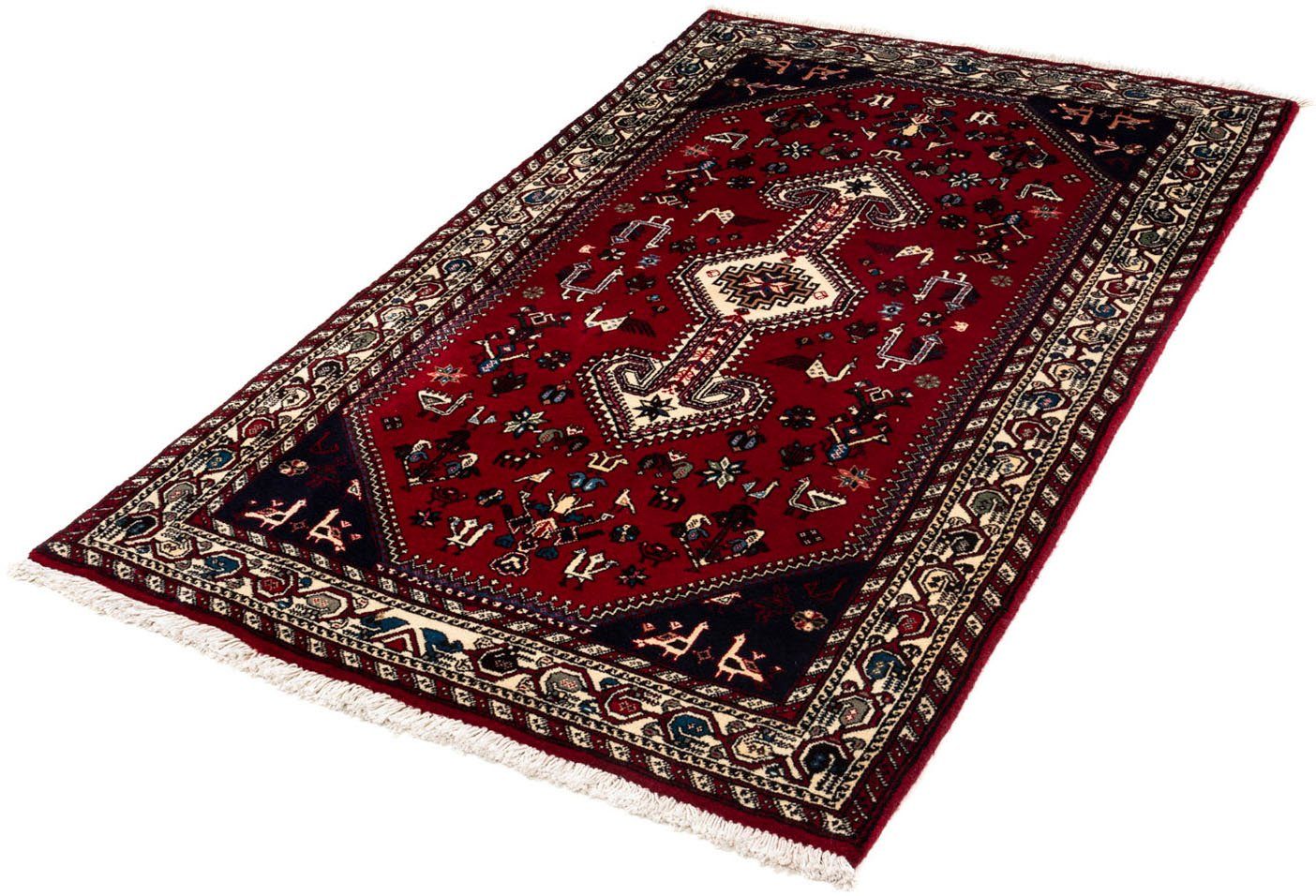 Wollteppich Abadeh Medaillon Rosso scuro 149 x 106 cm, morgenland, rechteckig, Höhe: 10 mm, Handgeknüpft
