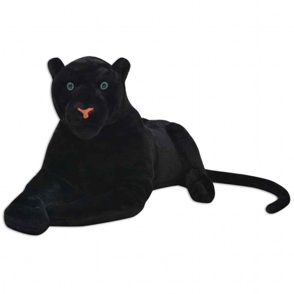 vidaXL Kuscheltier Panther liegend Plschtier Stofftier KuscheltierSchwarz XXL