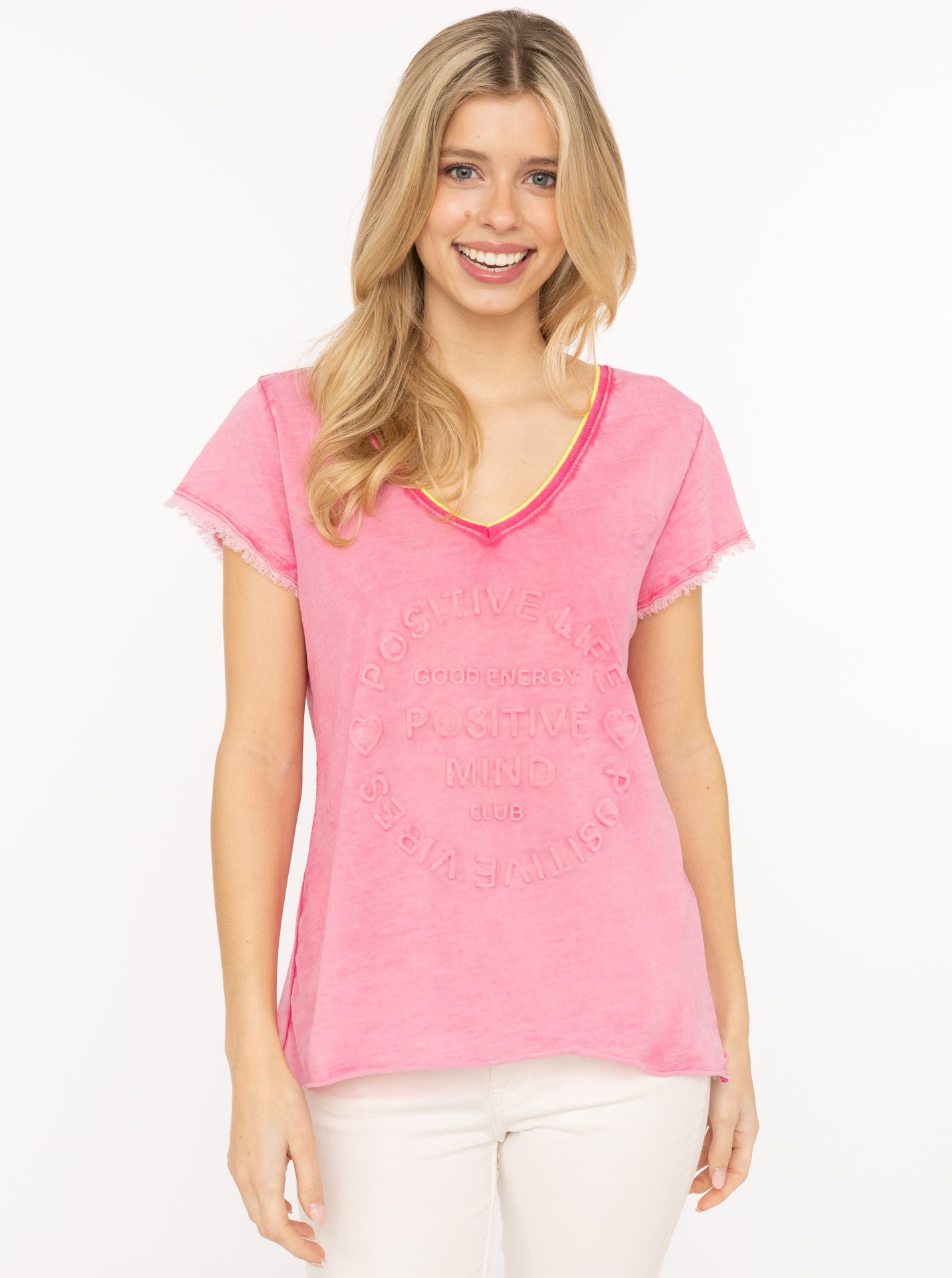 Kurzarmshirt "Positive Mind Neonkante"