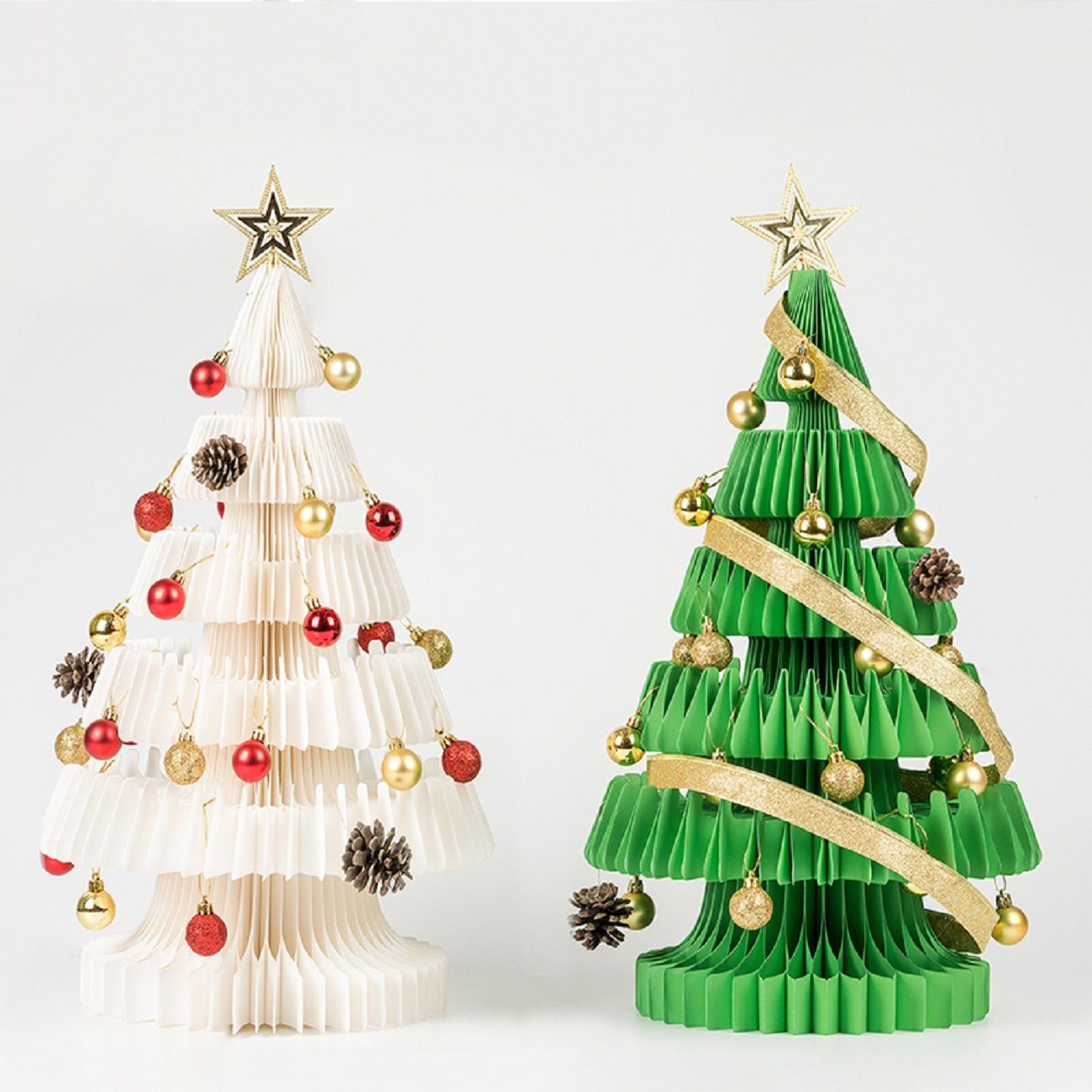 ih Tannenbaum, paper leicht Weihnachtsbaum zu Weiß faltbar Waben & verstauen Struktur Papp Design, Tanne, Künstlicher Pappe Baum,