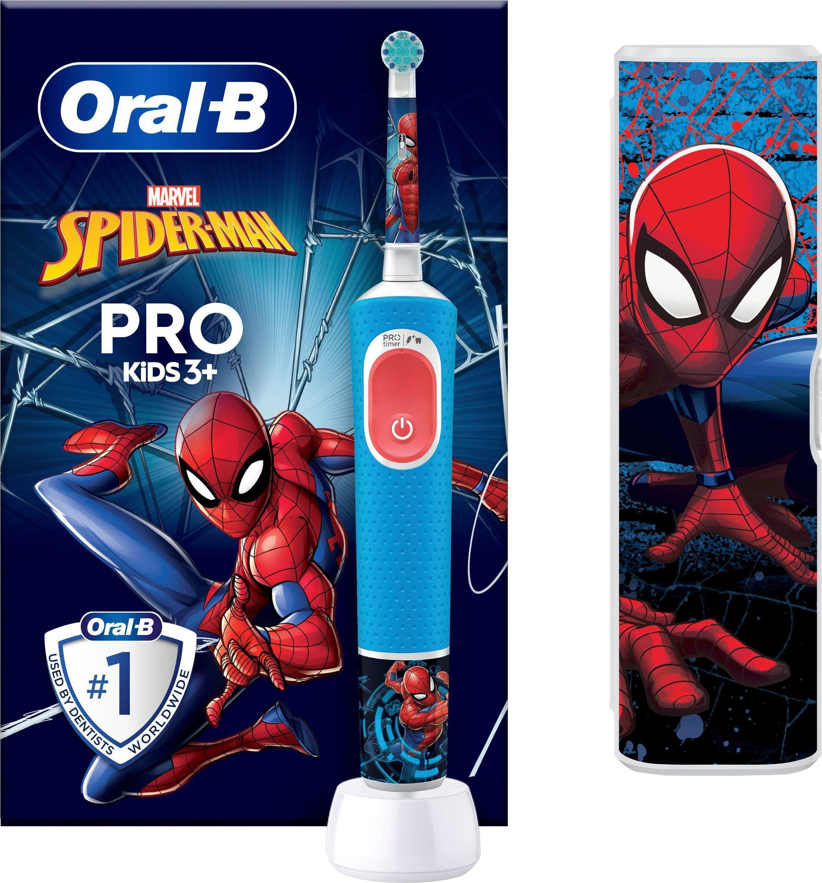 Oral-B Elektrische Zahnbürste Pro Kids Spiderman, Aufsteckbürsten: 1 St., für Kinder ab 3 Jahren