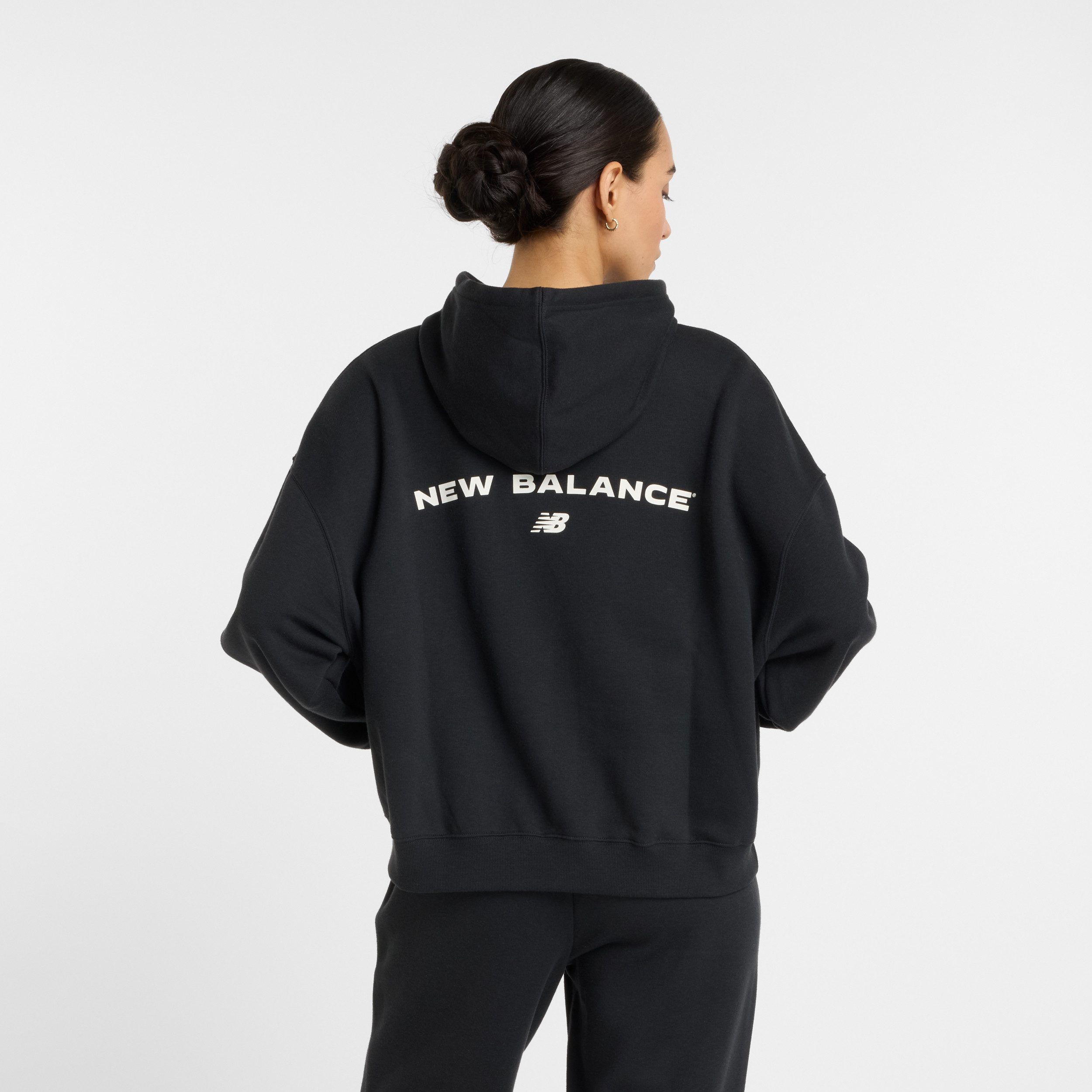 New Balance Kapuzensweatshirt Reimagined Fleece Hoodie aus Baumwolle und Polyester