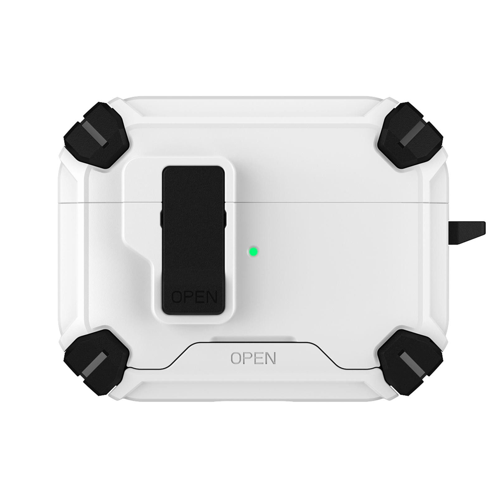 CoolGadget Kopfhörer-Schutzhülle für Apple AirPods 3 Kunststoff, Stoßfest Ständer Clip Karabiner MagSafe Case Schutz Cover