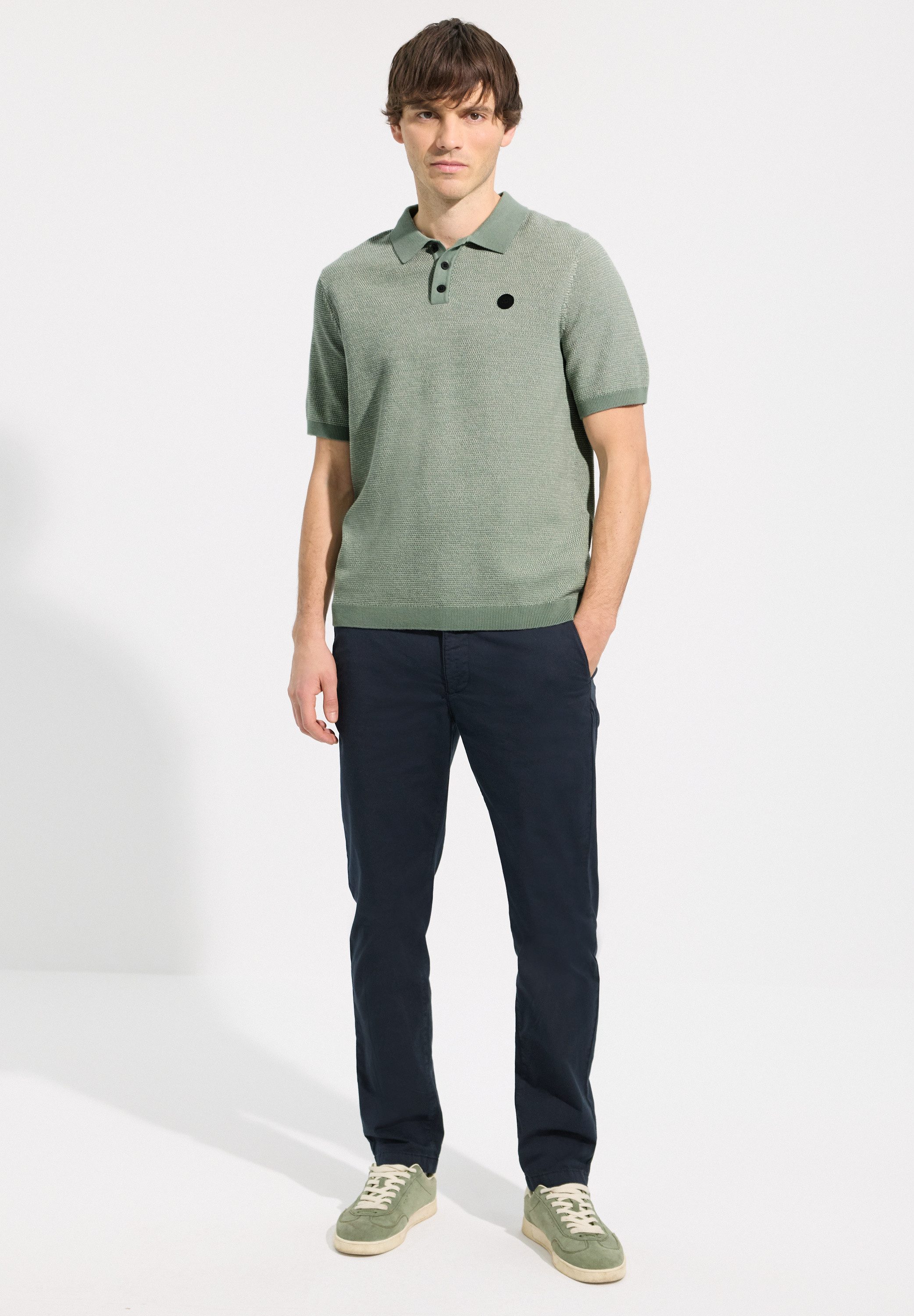 STREET ONE MEN Kurzarmpullover im soften Baumwoll-Mix