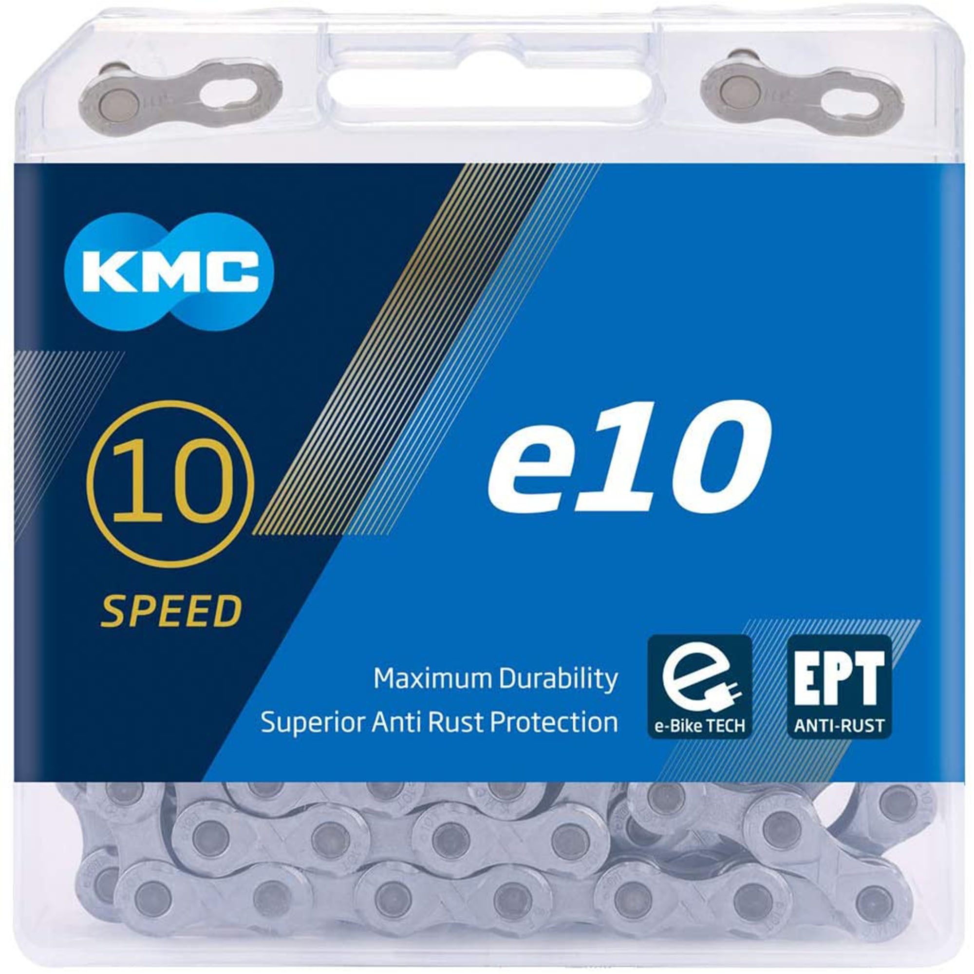 KMC Fahrradkette E10 EPT (1-St) Fahrradkette 9 fach Fahrrad Kette 136 Glieder für Kettenschaltung