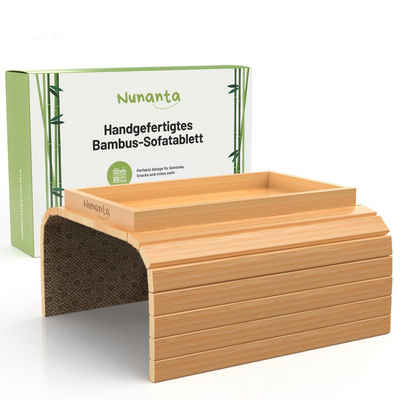 Nunanta Tablett Bambus-Sofatablett: FSC-zertifiziert mit Anti-Rutsch-Unterlage, Bambus