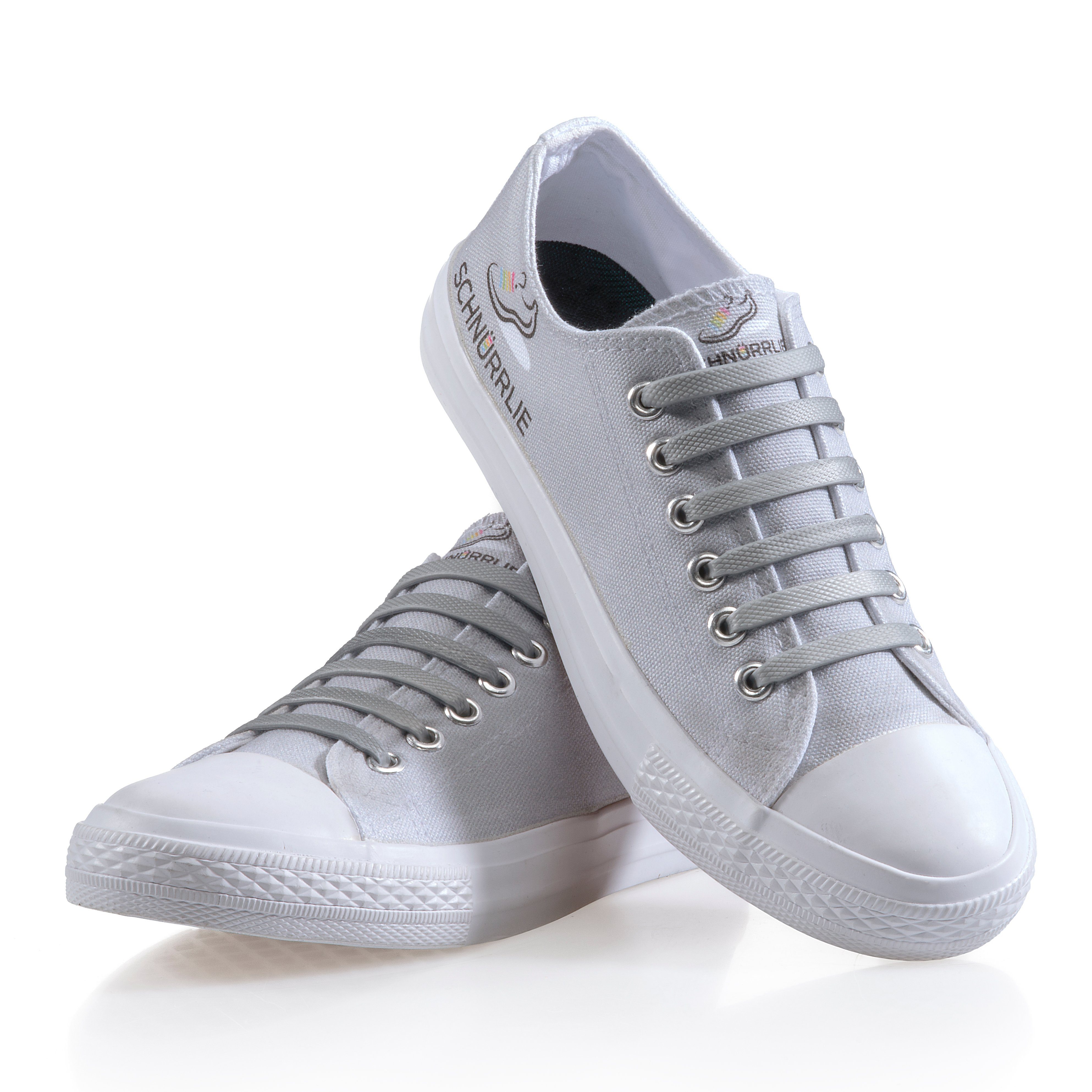 SCHNÜRRLIE Schnürsenkel Silikon Schnürbänder - elastische flache Laces, für Sneaker, Turnschuhe, Sportschuhe uvm