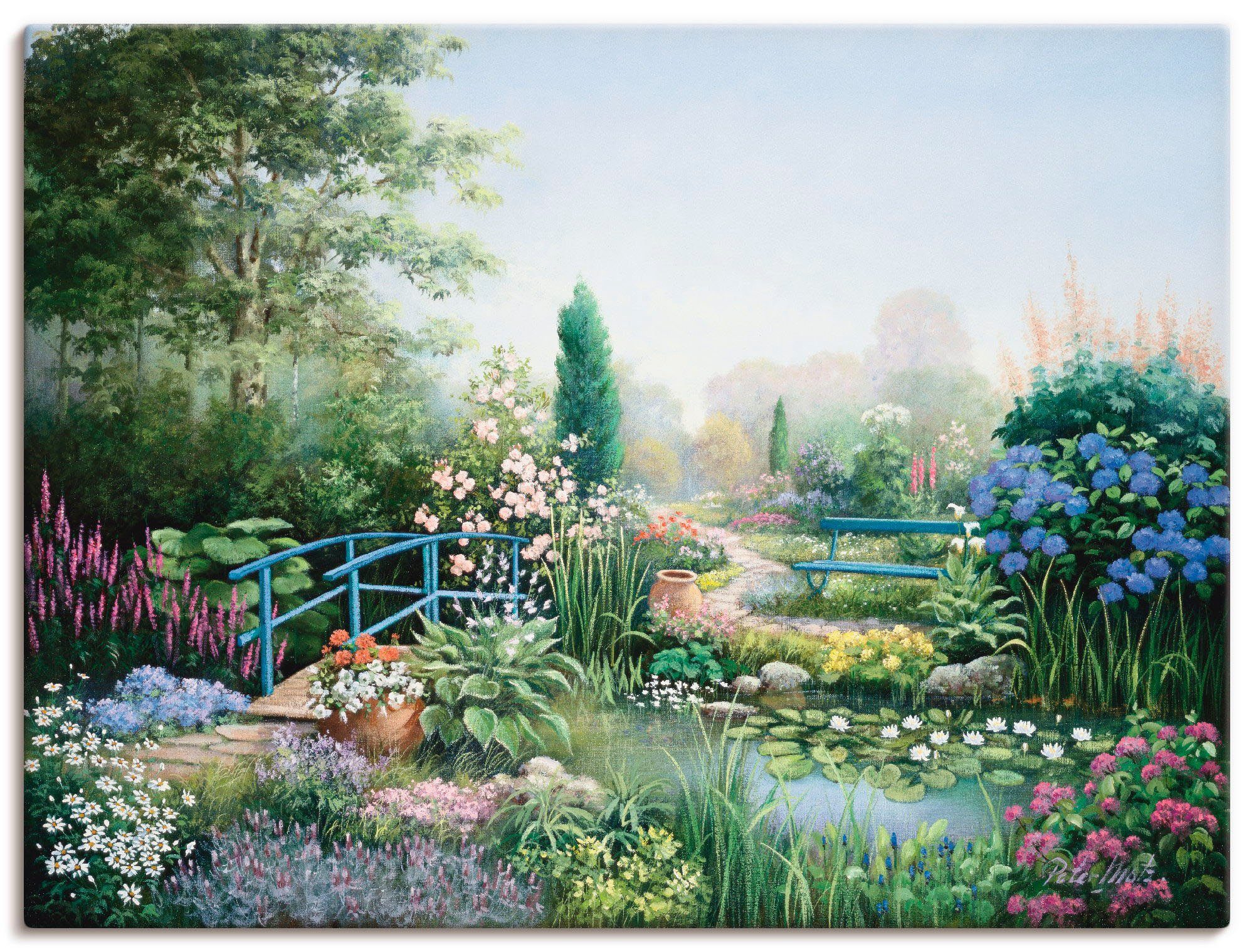 Artland Wandbild Brücke der Liebe, Garten (1 St), als Leinwandbild, Poster in verschied. Größen