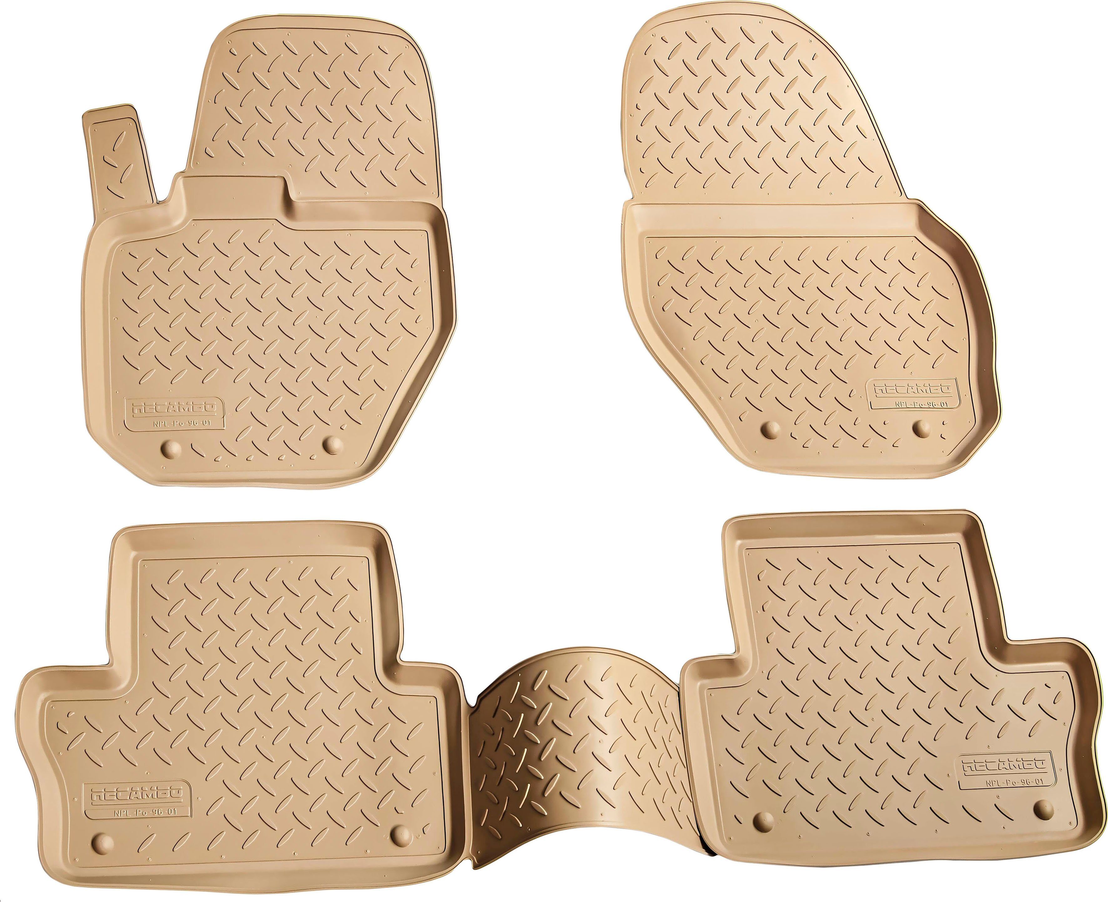 RECAMBO Passform-Fußmatten CustomComforts (4 St), für VOLVO S60, II Typ Y20  2010 - 2018, perfekte Passform, Hohe Gummiqualität (TPE Material) – längere  Lebensdauer der Automatten