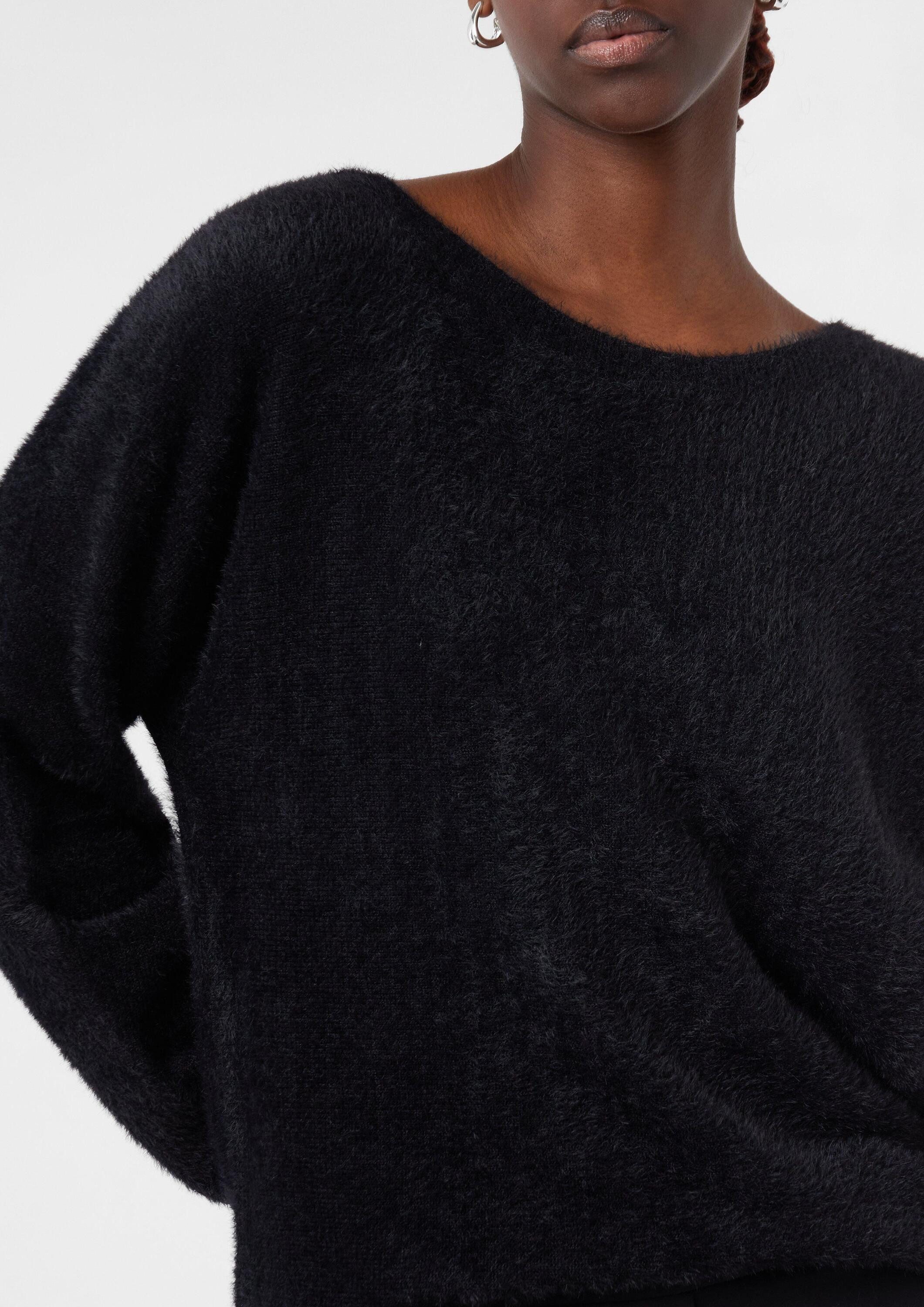 comma Longpullover Strickpullover Weicher Pullover mit Fledermausärmeln