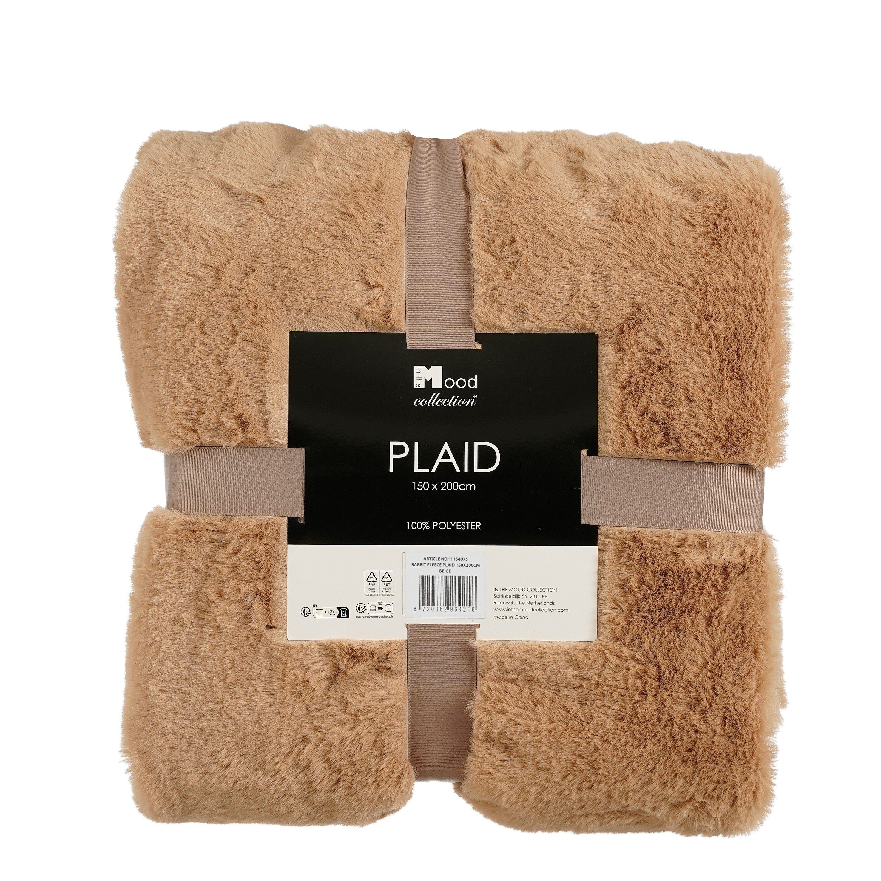 Plaid Mica Decorations Bronte Fleecedecke beige - l200xb150cm, Mica Decorations