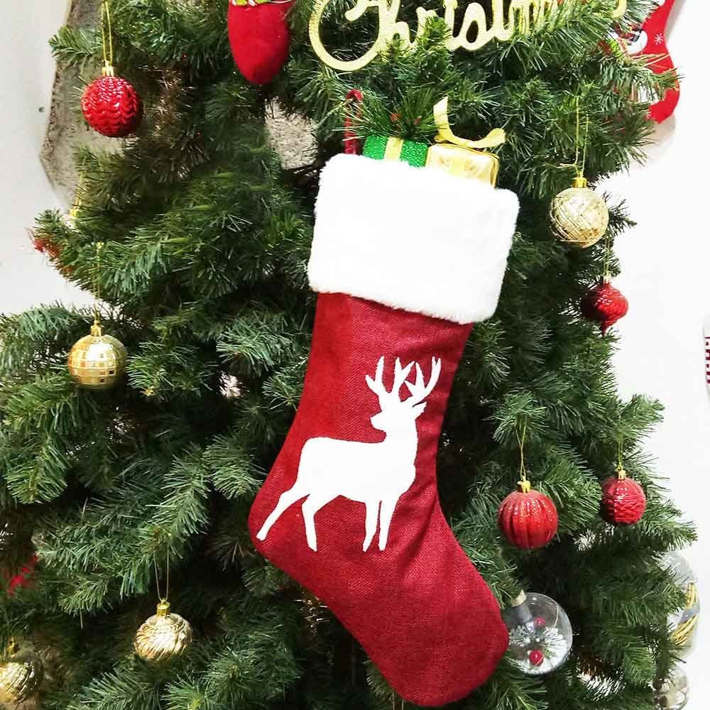 Rosnek Geschenkfolie Weihnachtsstrümpfe Socken, Elch Weihnachtsgeschenk Taschen, Weihnachtsdeko B