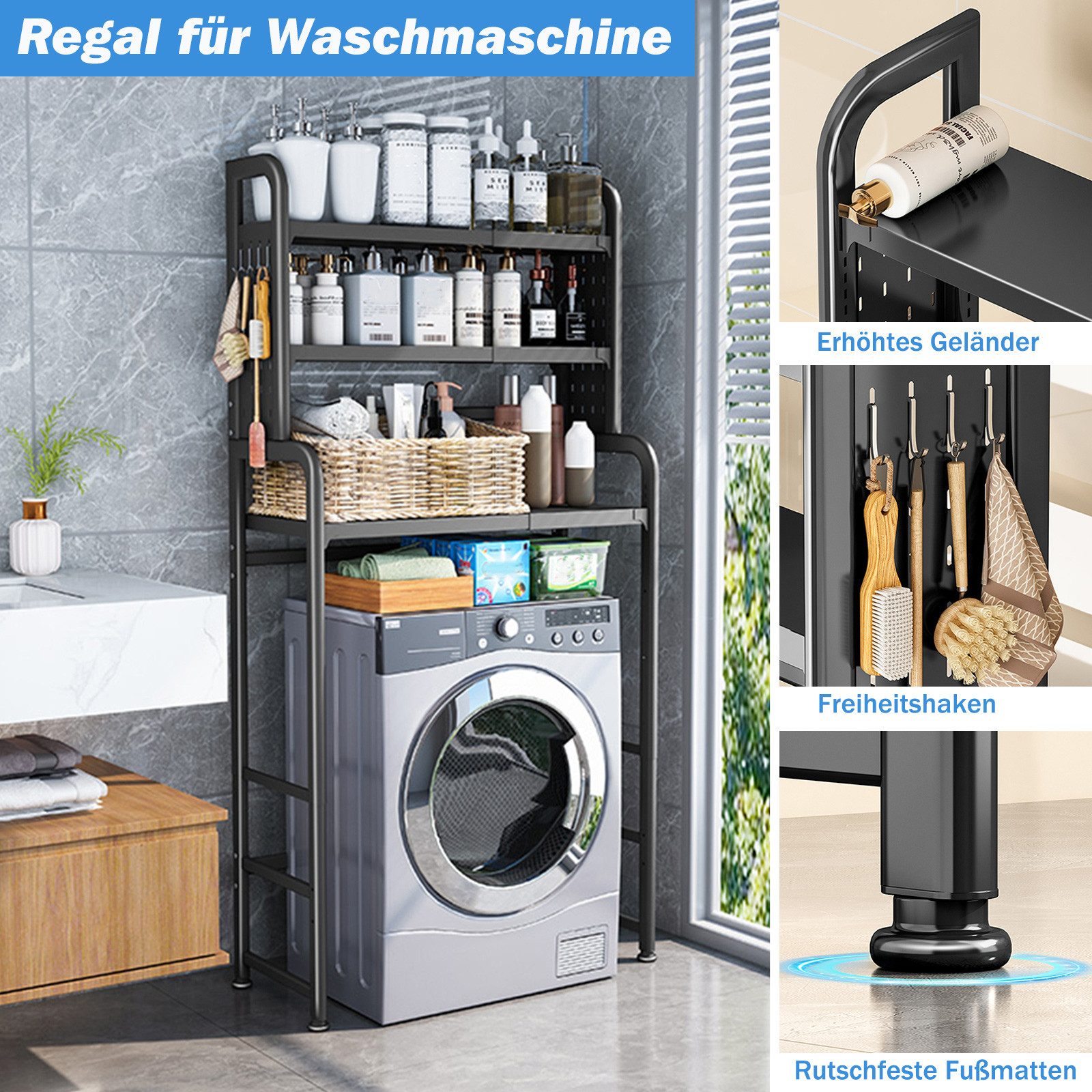 TWSOUL Waschmaschinenumbauschrank Waschmaschinenständer, Länge & Breite günstig online kaufen