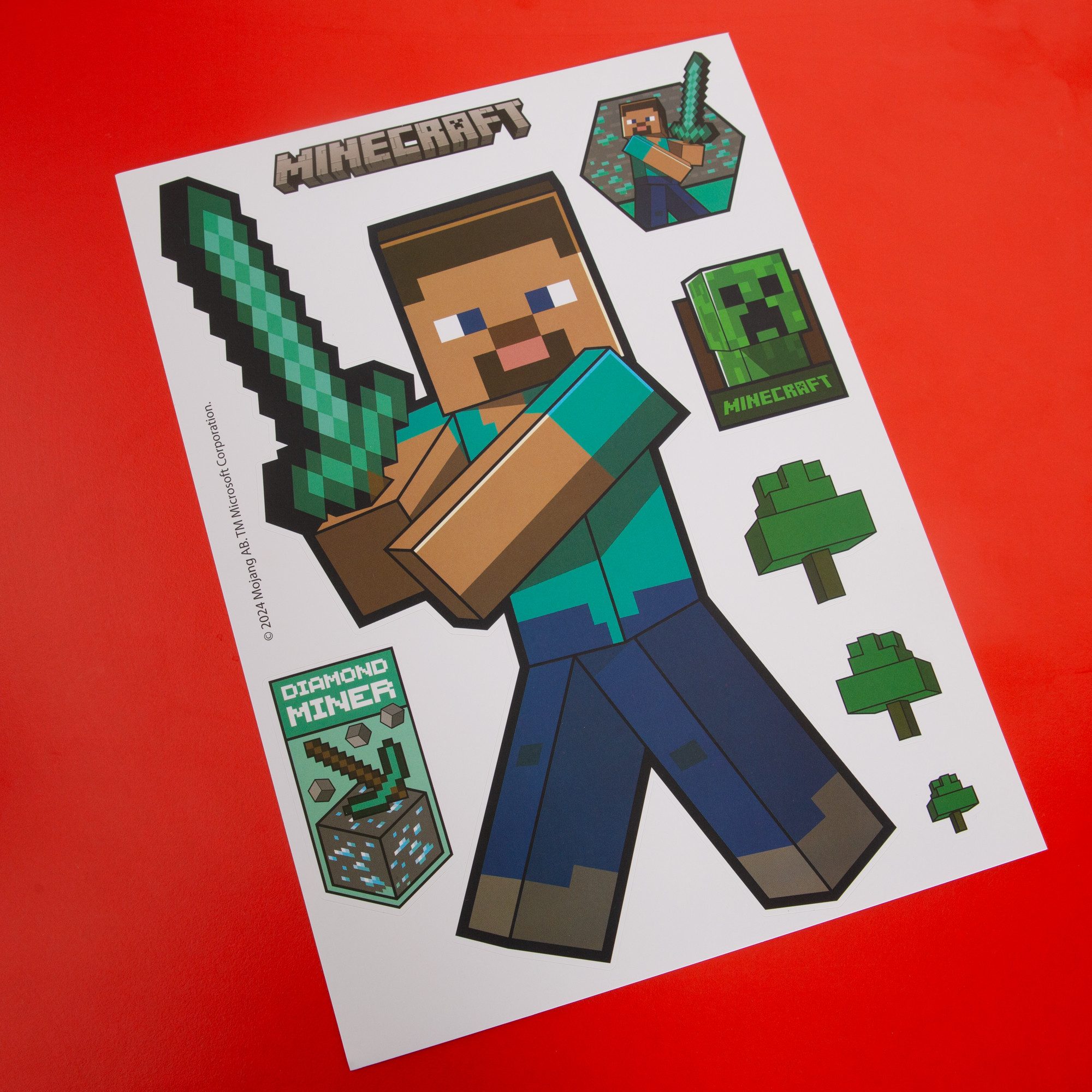 Minecraft Wandtattoo - Sticker Minecraft-Charakter, selbtklebende Vinylfolie, über 50 verschiedene Minecraft Motive - u.a. Alex, Steve, Creeper