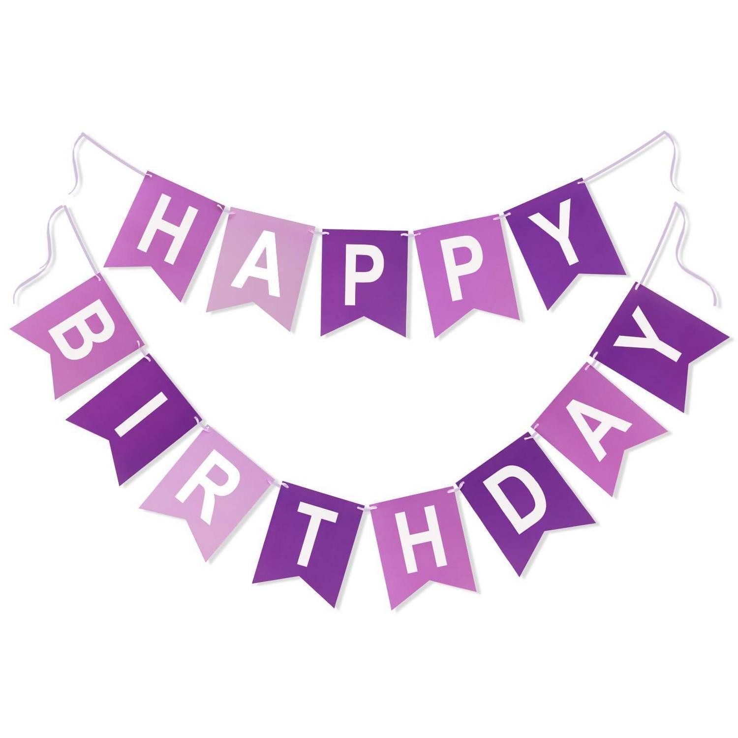 LuxusKollektion Girlande Girlande Happy Birthday Lila Papier 16x20cm