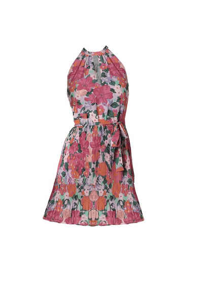 Vila Shirtkleid Lockeres Blusenkleid Plissiertes Neckholder Dress VIJULIETTE (lang) 6917 in Pink