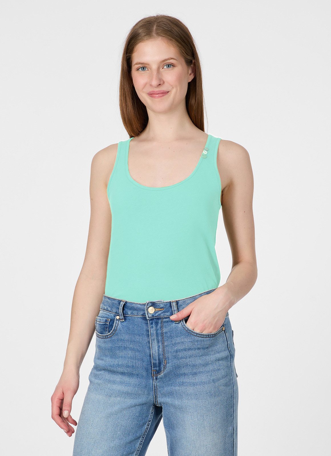 Ragwear Tanktop FLLOUKIA GOTS mit markentypischen 3-Knöpfen am Rundhals-Ausschnitt