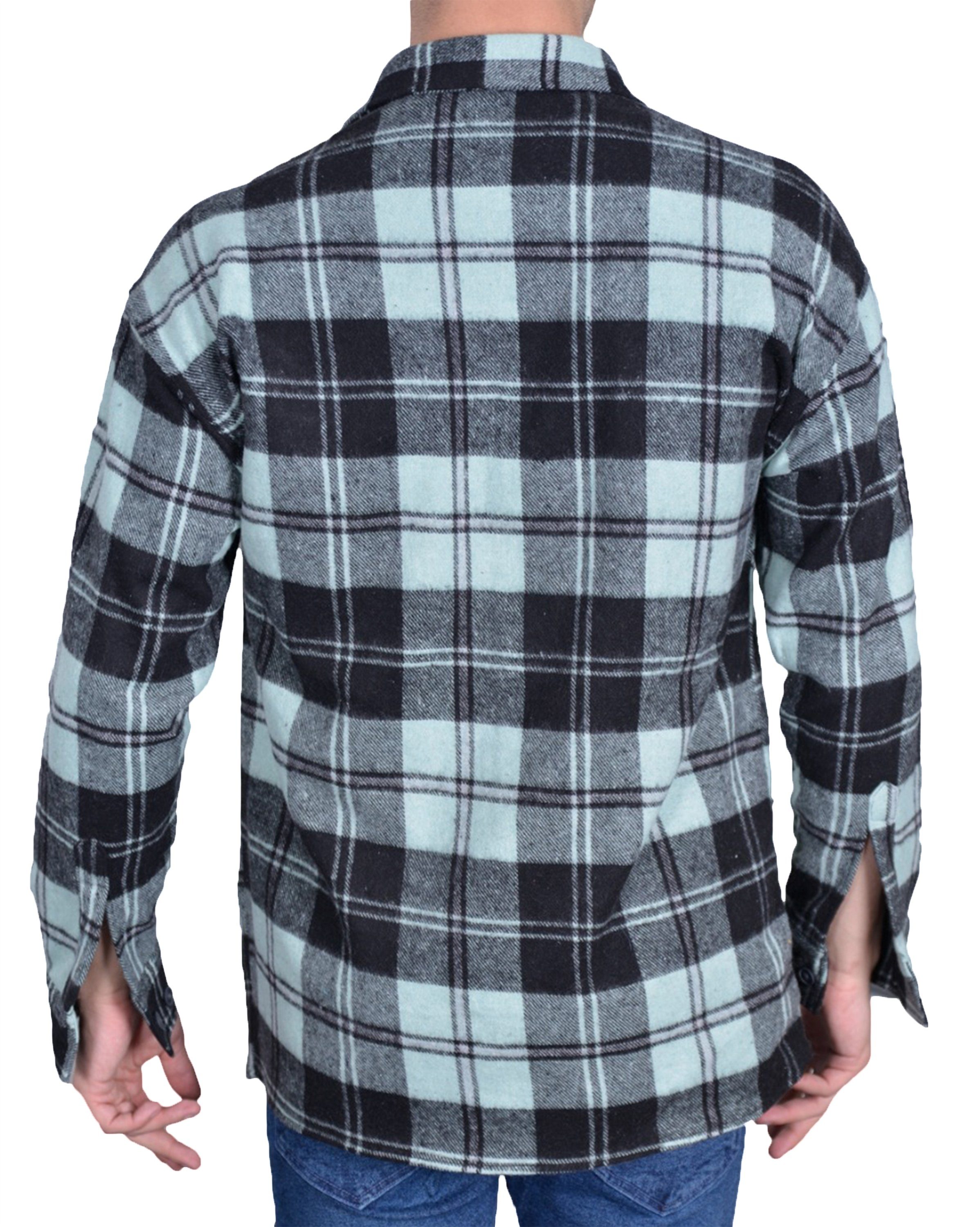 Megaman Jeans Flanellhemd Herren Holzfällerhemd Flanellhemd Kariert Freizeithemd Jacke