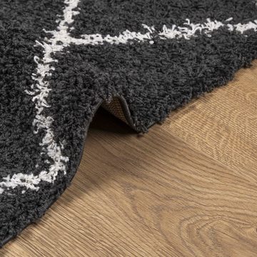 Teppich Teppich Shaggy Hochflor Modern Schwarz und Creme 140x200 cm, vidaXL, Rechteckig