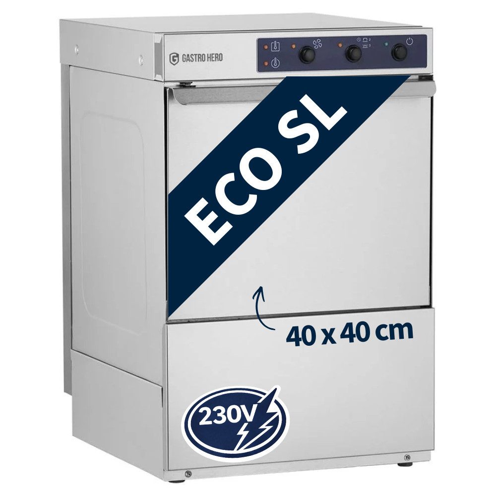 GastroHero Dönergrill Gläserspülmaschine 40x40 ECO GLSME40SL 230V Gastro, 2770 W