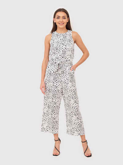 AX Paris Jumpsuit Schwarz-weißer Overall mit weitem Bein