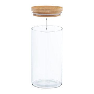 relaxdays Vorratsglas Vorratsgläser mit Deckel 4er Set 1000 ml, Glas