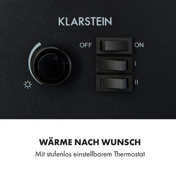 Klarstein Elektrokamin Leoben, elektrischer Kamin mit Heizfunktion Heizlüfter elektrischer Kaminofen