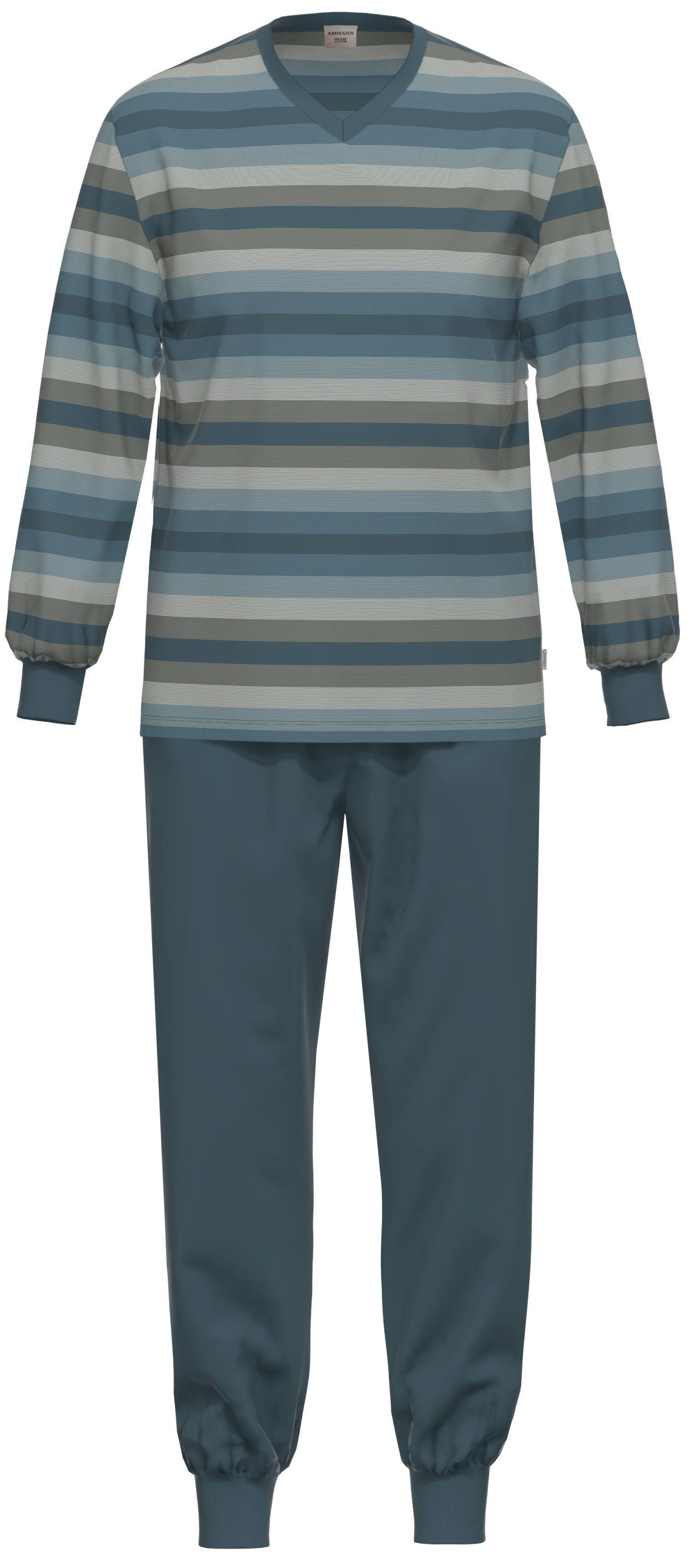Ammann Schlafanzug Herren Pyjama mit Bündchen günstig online kaufen